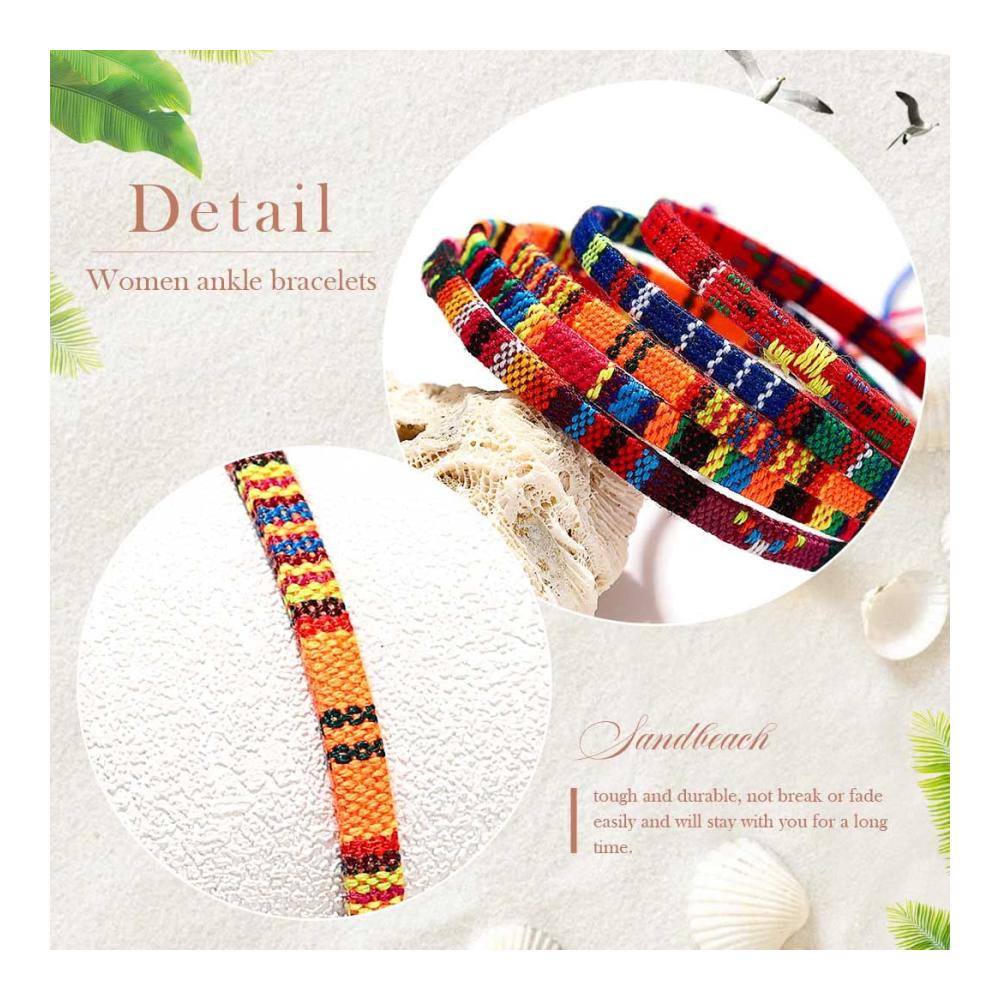 Entzückendes Fußkettchen-Set Verstellbarer Boho-Stil Farbenfroh & Charmant für Damen und Mädchen. Perfekter Surfer-Schmuck zum Schmücken Ihrer Füße