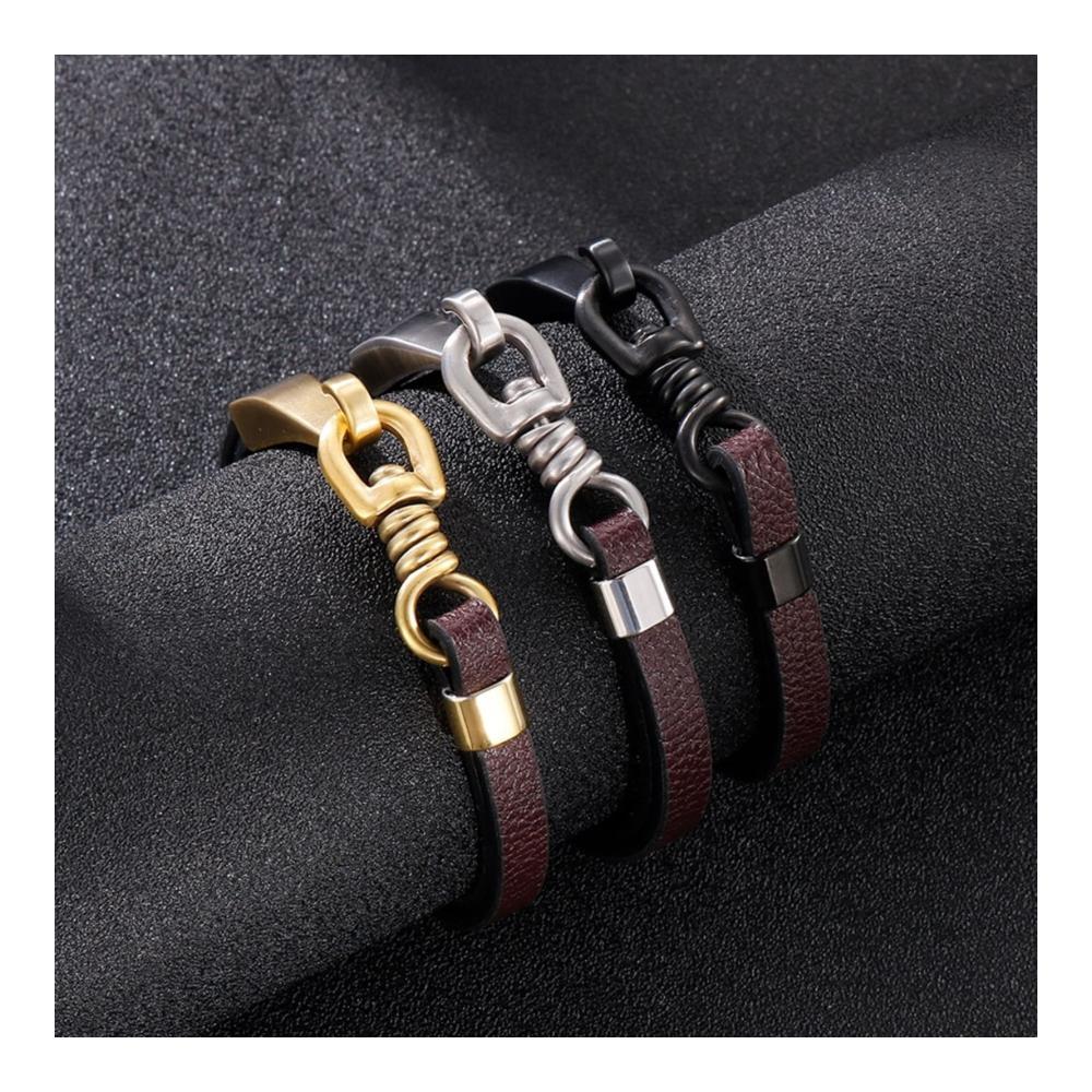 Elegantes Männer-Armband mit Kopfmotiv und Gravuroption - Edelstahl mit Magnetverschluss - Ideales Geschenk für Herren