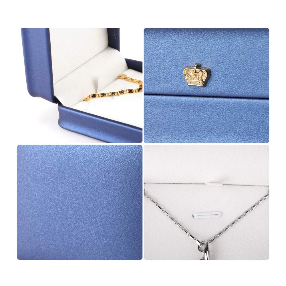Beste Geschenkbox aus Leder für Schmuck Verlobungs- Eheringe 2er-Pack royalblau
