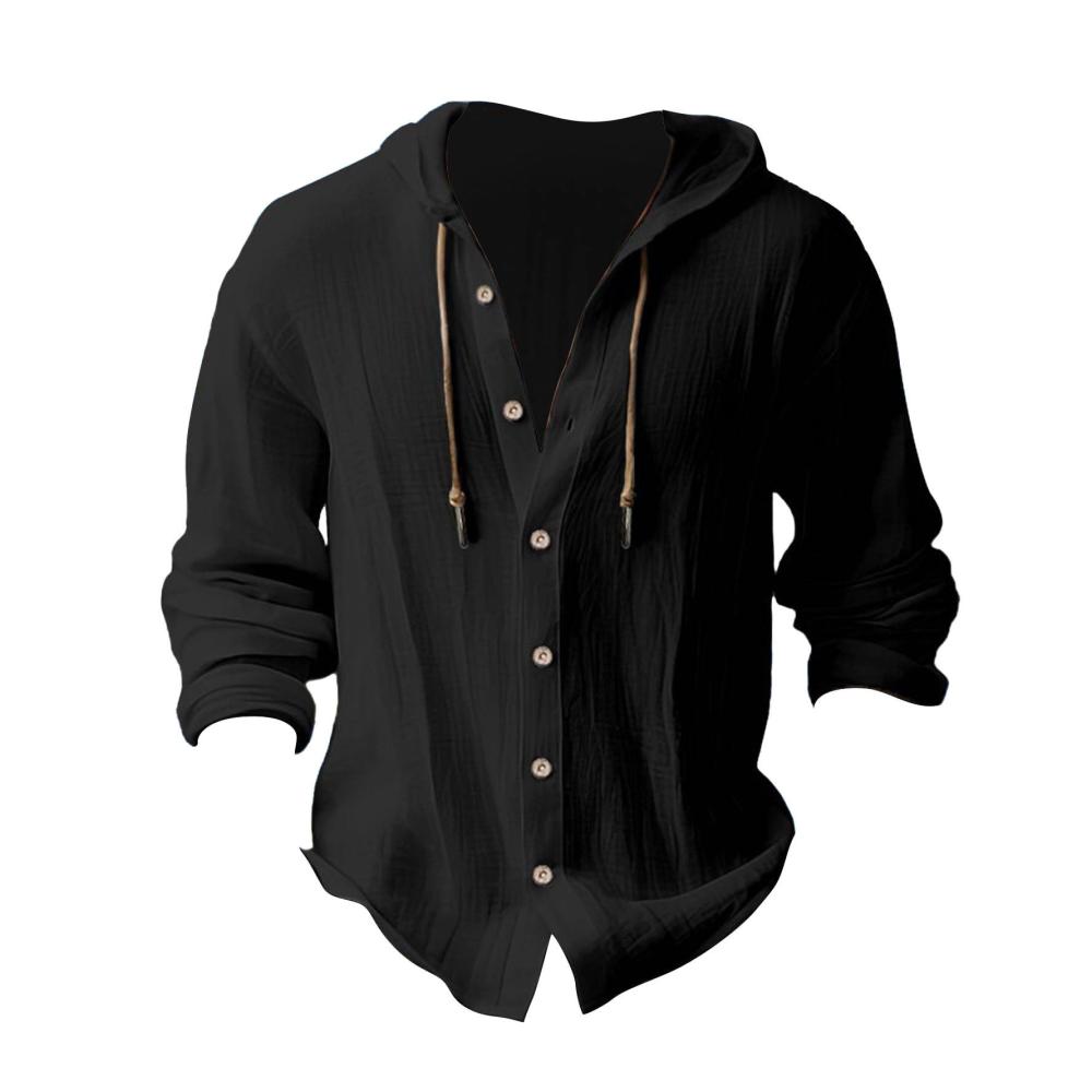 Authentisches Mittelalter Herren Leinenhemd - Traditioneller Retro-Stil - Schnürung - Sommerhemd M-3XL - Langarm - Bügelfrei - Weiß - Stilvoll und Komfortabel