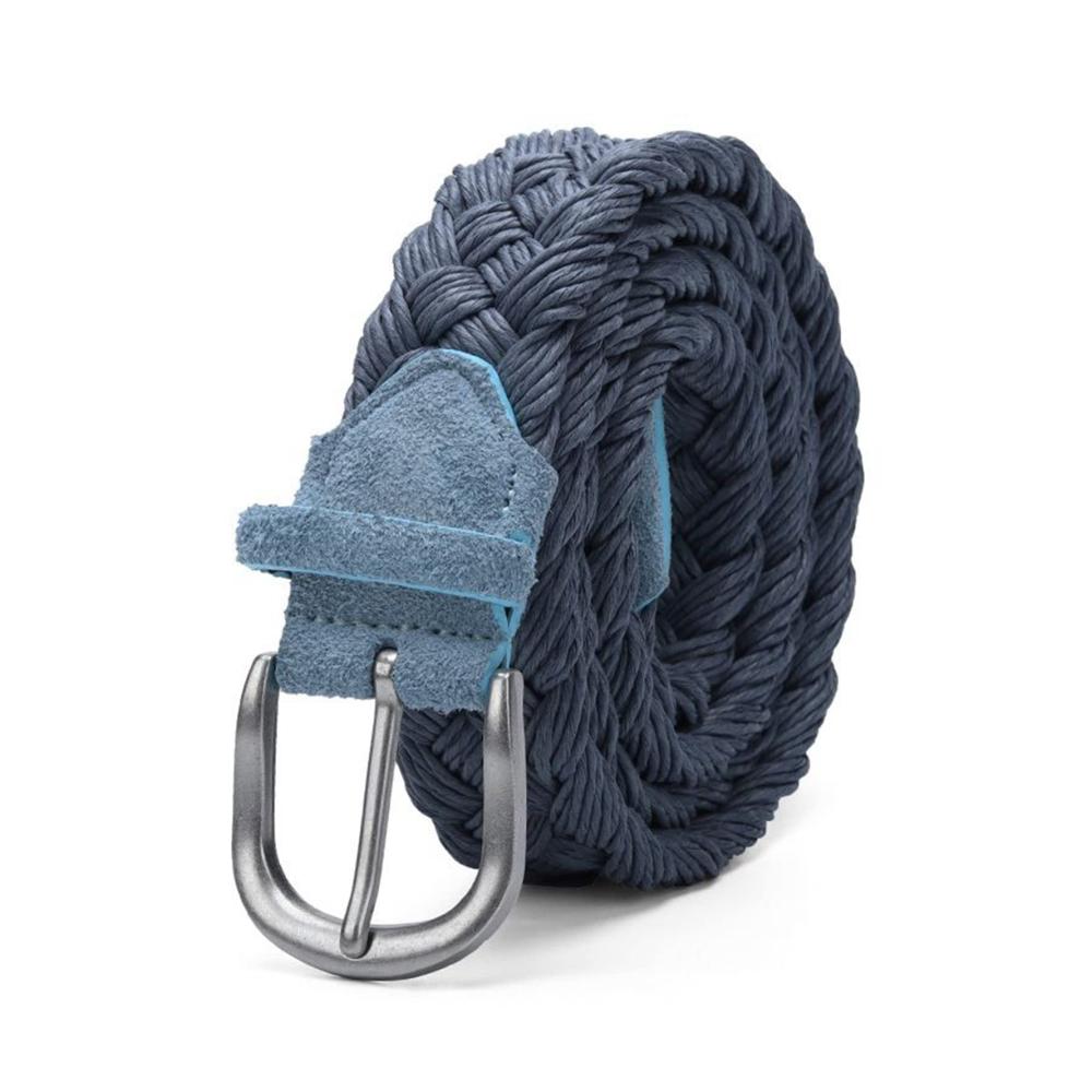 Erleben Sie handgefertigte Qualität Wildleder geflochtener Gürtel mit Wachsseil ohne Löcher. Einzigartiges Baumwollgewebe 3-4cm Breite. Perfekte Ergänzung für Ihren Look