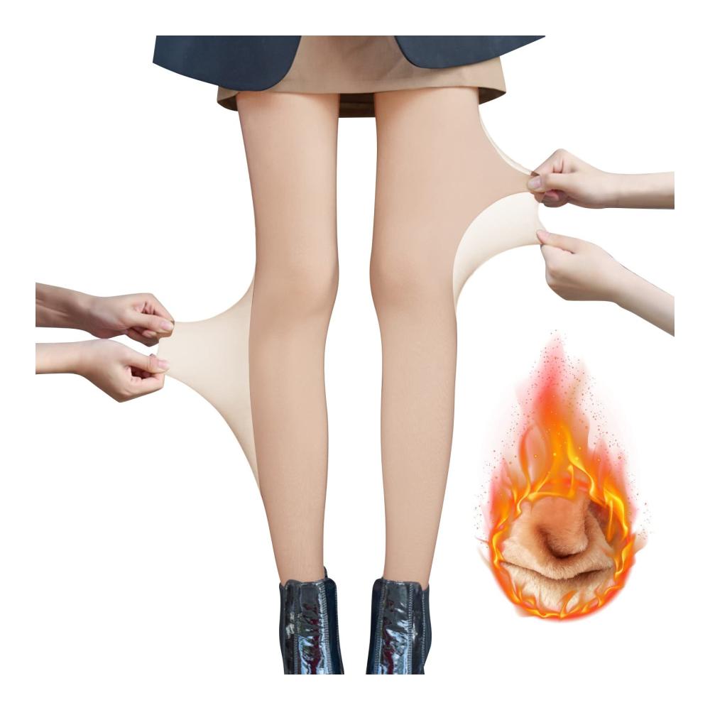 Sfit Winter Thermostrumpfhose Damen - Gefüttert Doppelschicht Seidenglatt Fake-Durchscheinend - Perfekt für kalte Tage - 220g Fleece - 1 Stück