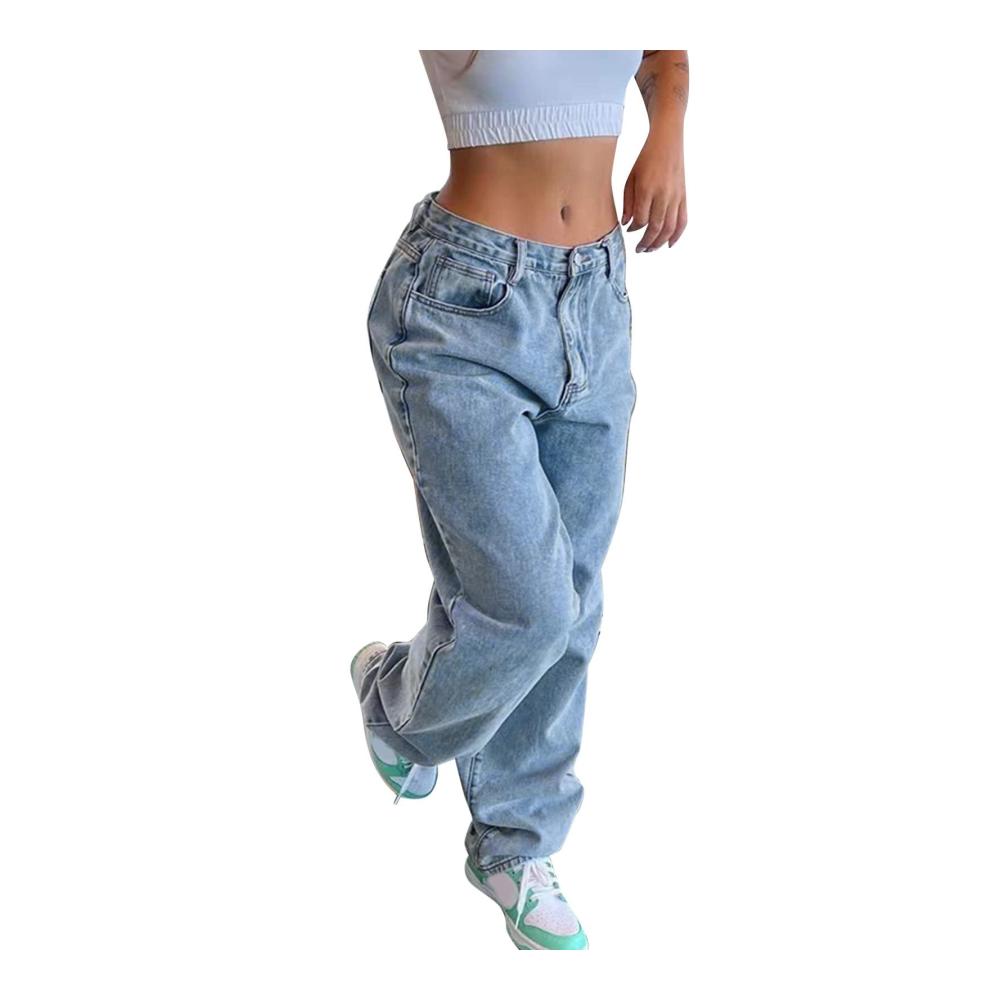 Entdecke den perfekten Stil Trendige Damen Baggy Jeans Y2K Cargo Pants - Streetwear für Frauen Mädchen weit geschnitten mit Taschen Vintage-Look