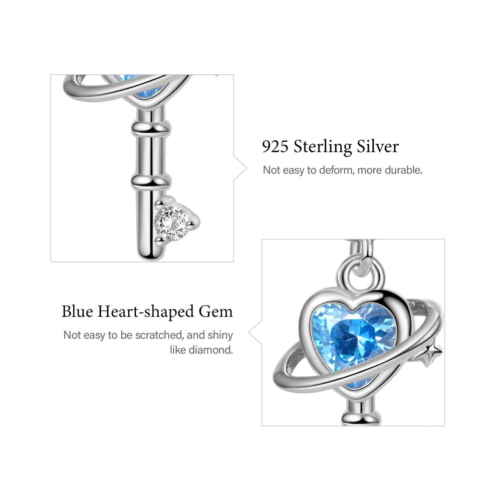 Entdecke den Zauber der Bead Charms GNOCE Blue Planet Schlüsselanhänger Charm aus 925 Sterling Silber - Einzigartiger Schmuck für Frauen Mädchen & Töchter