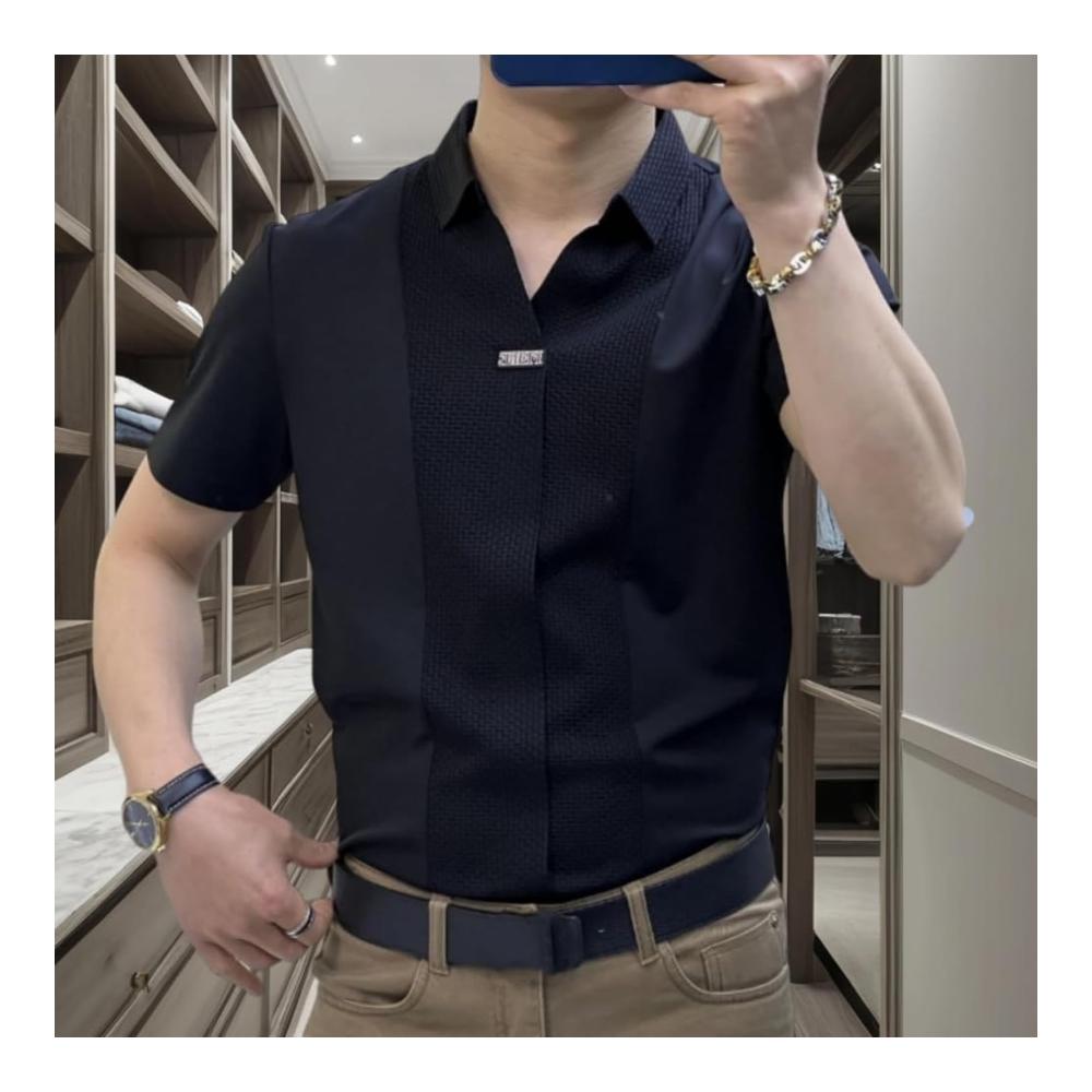 Entdecken Sie stilvolle Poloshirts für Herren Business-Casual-Farbblock-Hemden mit Stretch-Technologie. Perfekt für lässige Eleganz und Komfort