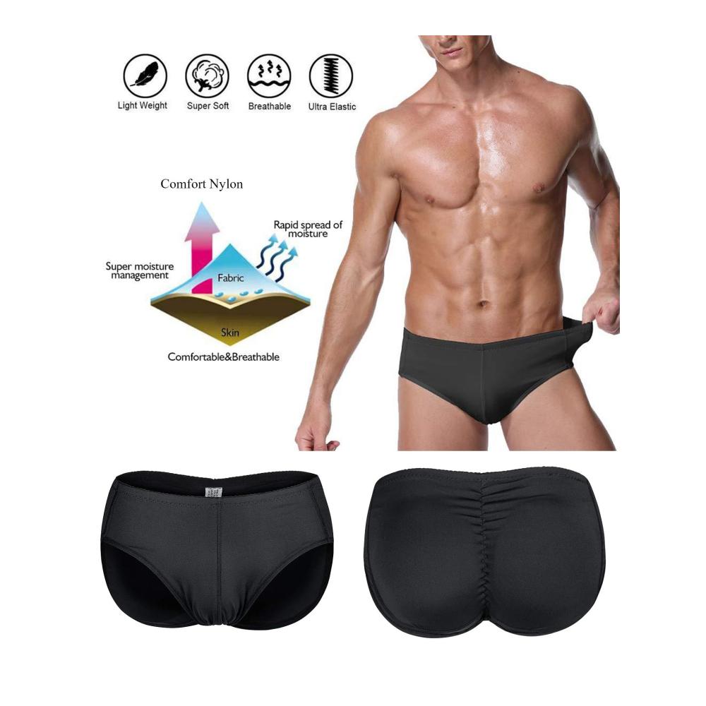 Retroshorts für Männer Booty-Lifting Unterwäsche mit Push-Up-Effekt und Hüftpolsterung - Sexy Trunks für einen gestrafften Po