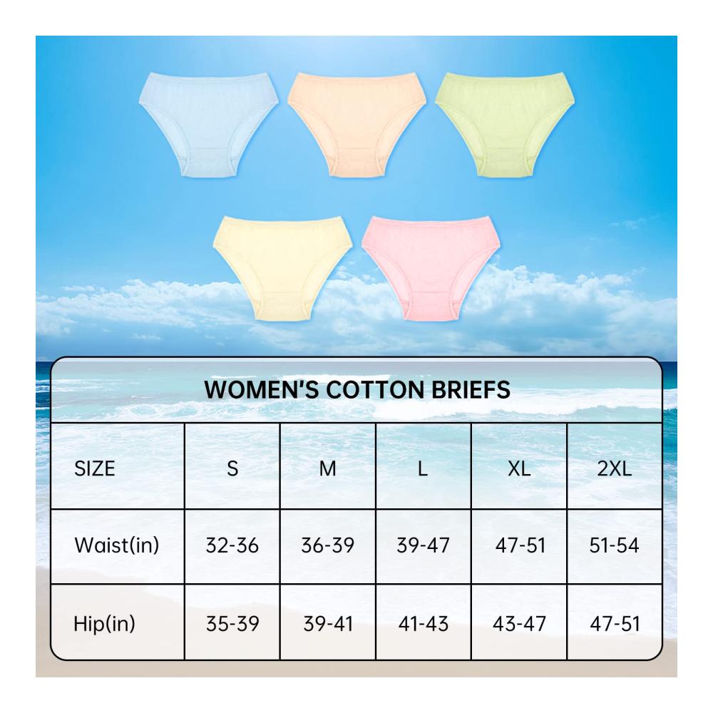 Ultimativer Komfort für Damen 100% Baumwollunterhosen für Reisen Mutterschaft Menstruation & Notfälle – bunt individuell verpackt für Krankenhausaufenthalte & den Spa im Hotel