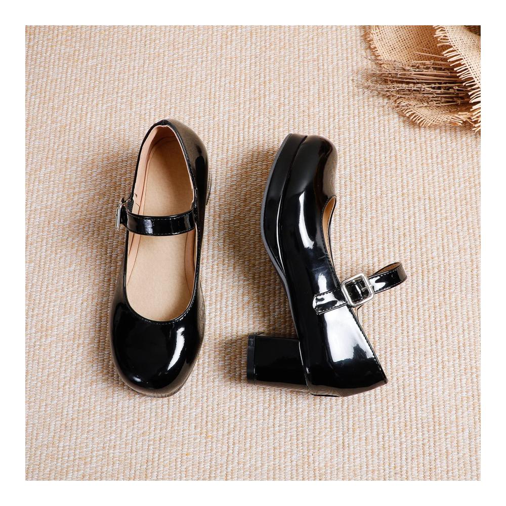 Entdecken Sie die Eleganz Damen Mary Jane Halbschuhe in 5 trendigen Farben mit verzierten Schnallen - Ein Must-Have für Stilbewusste