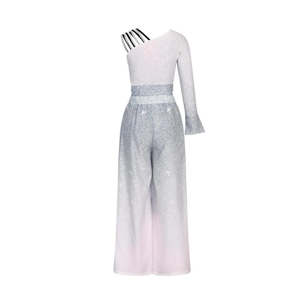 Stylisches Crop-Top- und Bundfaltenhosen-2-Teiler-Set mit 3D-Print für Damen