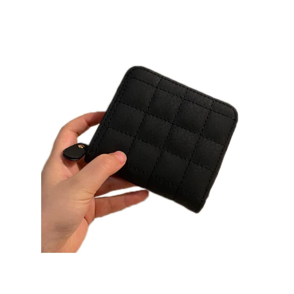 Organisieren Sie Ihre Münzen mit Stil! Praktischer Münzbörsen-Brieftaschenhalter aus hochwertigem PU-Leder. Großes Fassungsvermögen 8 Kartenfächer Schlüsselreißverschluss - Schwarz