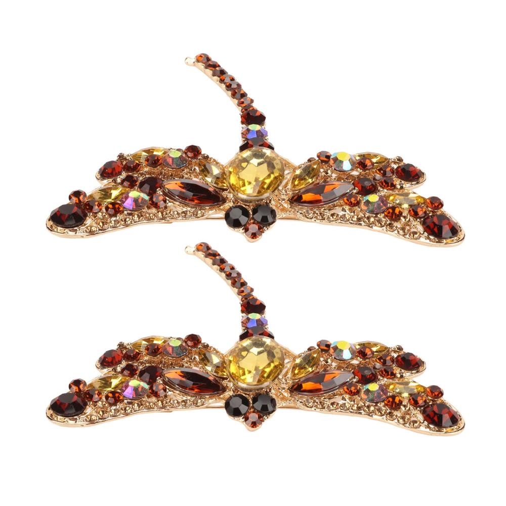 2er Pack Europäische Libellen Broschen Damen Vintage Tier Insekten Broschen Große Broschen Strass Kristall Anstecknadeln Schmuck für Frauen Mädchen
