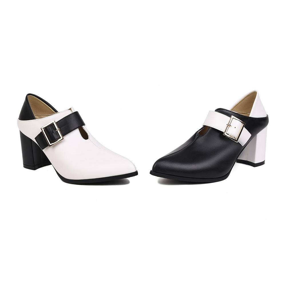 Damen Spitze Zehen Chunky Heel High Heel Schuhe Zwei Verwenden Loafer Einfache Zweifarbige Pumps Stilvoll Vielseitig Bequem - Jetzt Bestellen und Ihren Look Perfektionieren