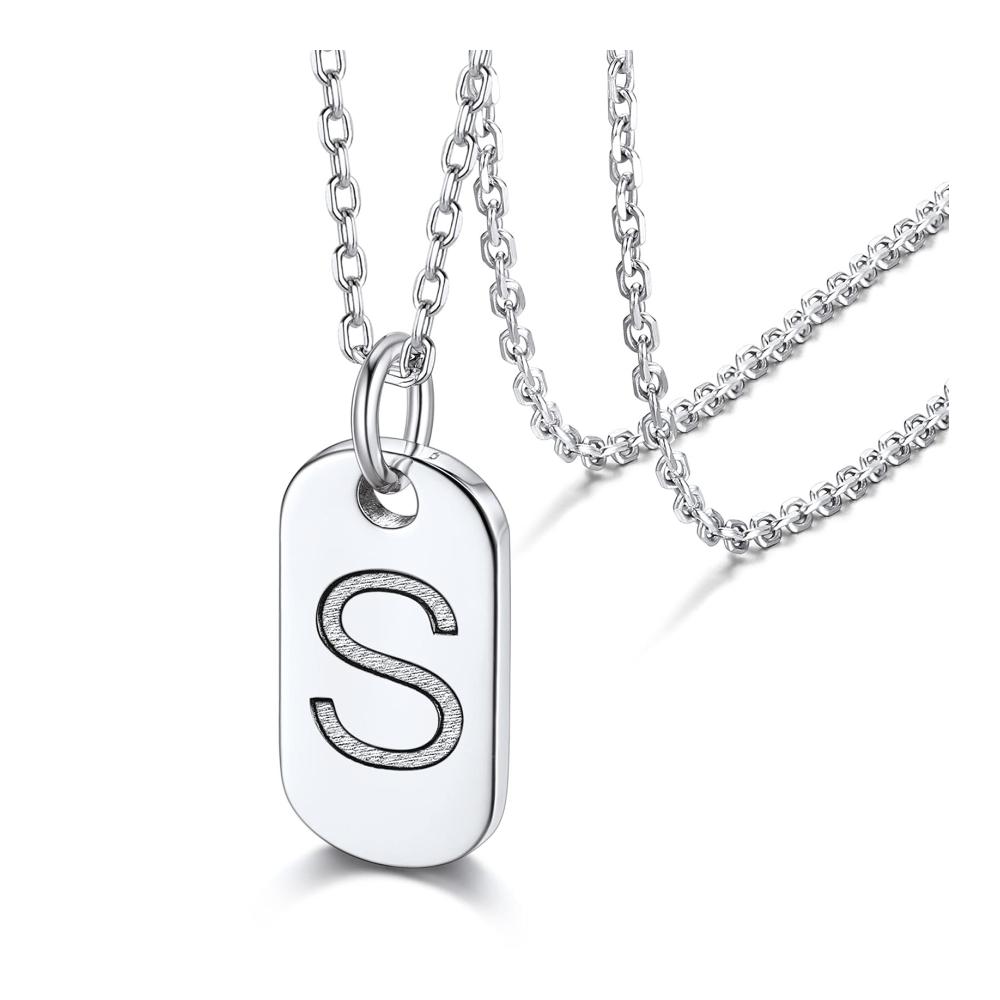 Elegante Silberkette mit Buchstaben-Anhänger Damen Halskette Ketten Alphabet A-Z 41cm + 5cm Verlängerung - stilvoll individuell unwiderstehlich