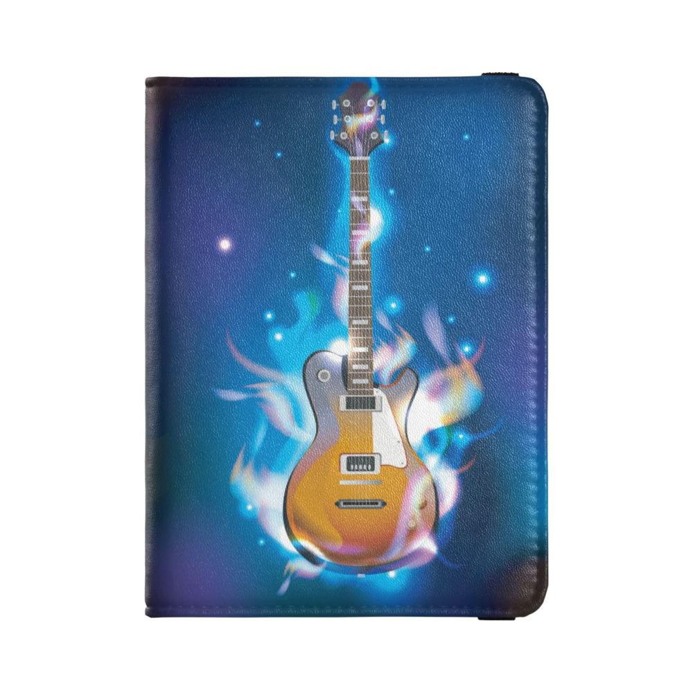 Exklusive Reisepasshülle für Damen Brennende Gitarre mit Blauen Flammen - Hochwertiges PU-Leder - Perfektes Reisegeschenk - 145 x 109 cm - Bunt - Einheitsgröße! Entdecke Stil und Schutz! 🌟