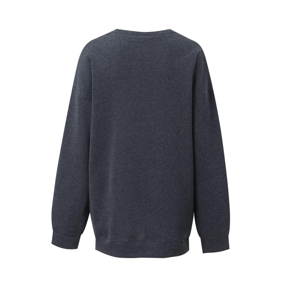 Bequemes Sweatshirt Damen Rundhals mit Sonne Mond Druck | Oversized Pullover für Teenager Mädchen | Langarmshirt für Herbst Winter | Streetwear und Sportbekleidung | Casual Vintage Style