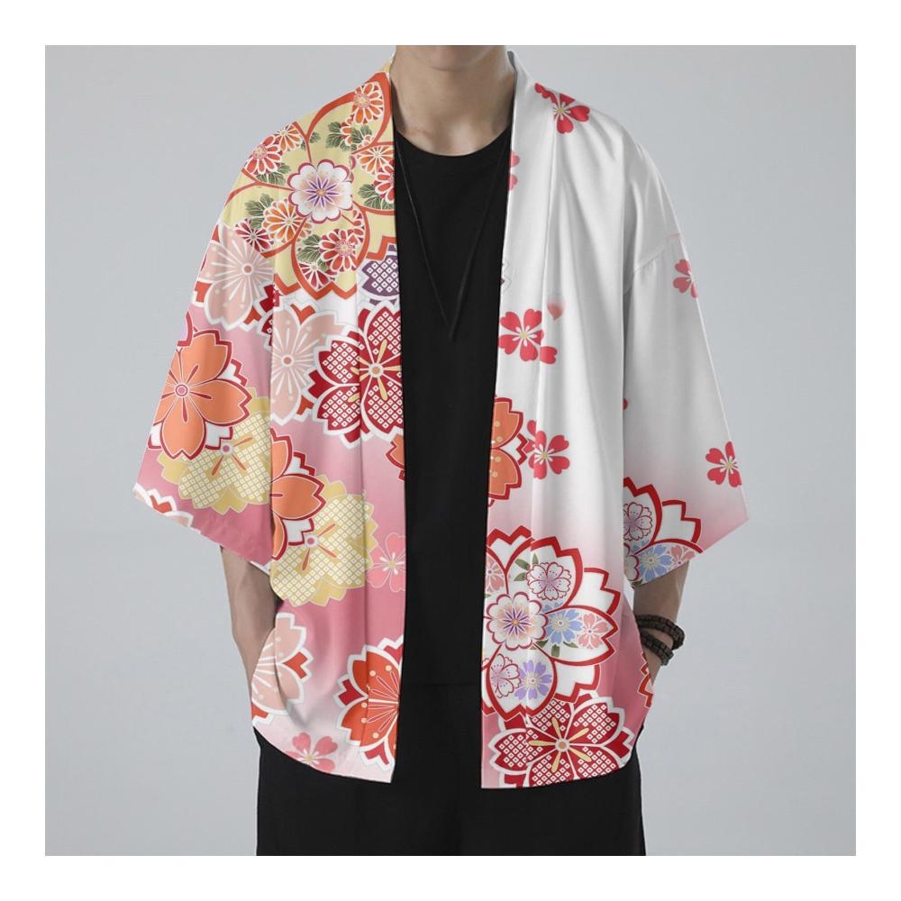 Entspannen Sie stilvoll Hochwertige Bademäntel für Herren – Japanischer Kimono mit Kirschblütenmuster für einen Hauch von Anime-Flair. Holen Sie sich Ihren Sommer-Luxus