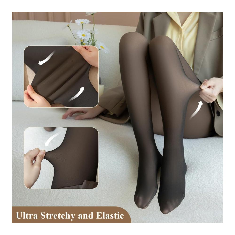 Fühlen Sie die Wärme mit unseren Damen Strumpfhosen Winter Fleece Gefüttert Sexy Durchscheinend & Extra Warm. Perfekt für kalte Tage! Jetzt erhältlich
