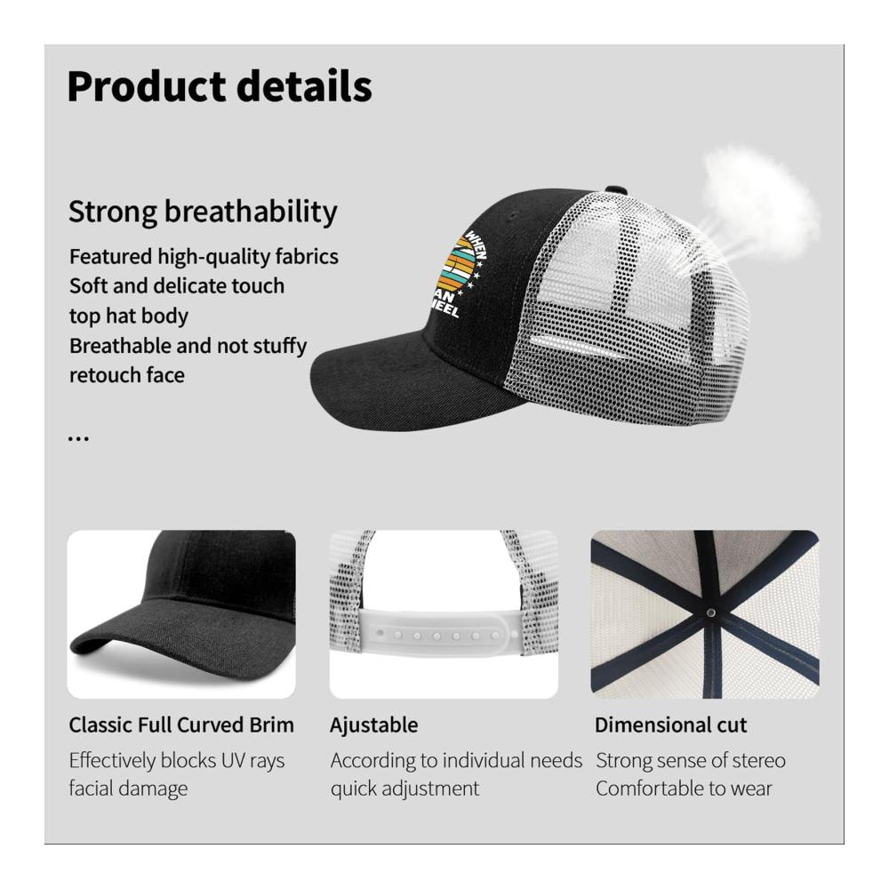 Coole Baseball Caps mit Why Walk When You Can Cartwheel-Print Retro-Snapbacks für Teenager in Allblack (Einheitsgröße