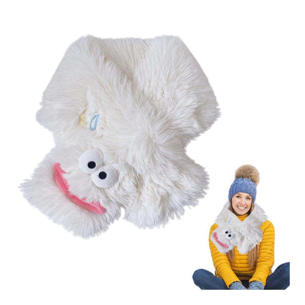 Luxuriöse Halstücher für Damen Kuscheliges Kunstpelz-Kragen-Halstuch mit Thermoisolierung wasserdichtem Front-Wrap und stilvollem Strickponcho für Wintermode
