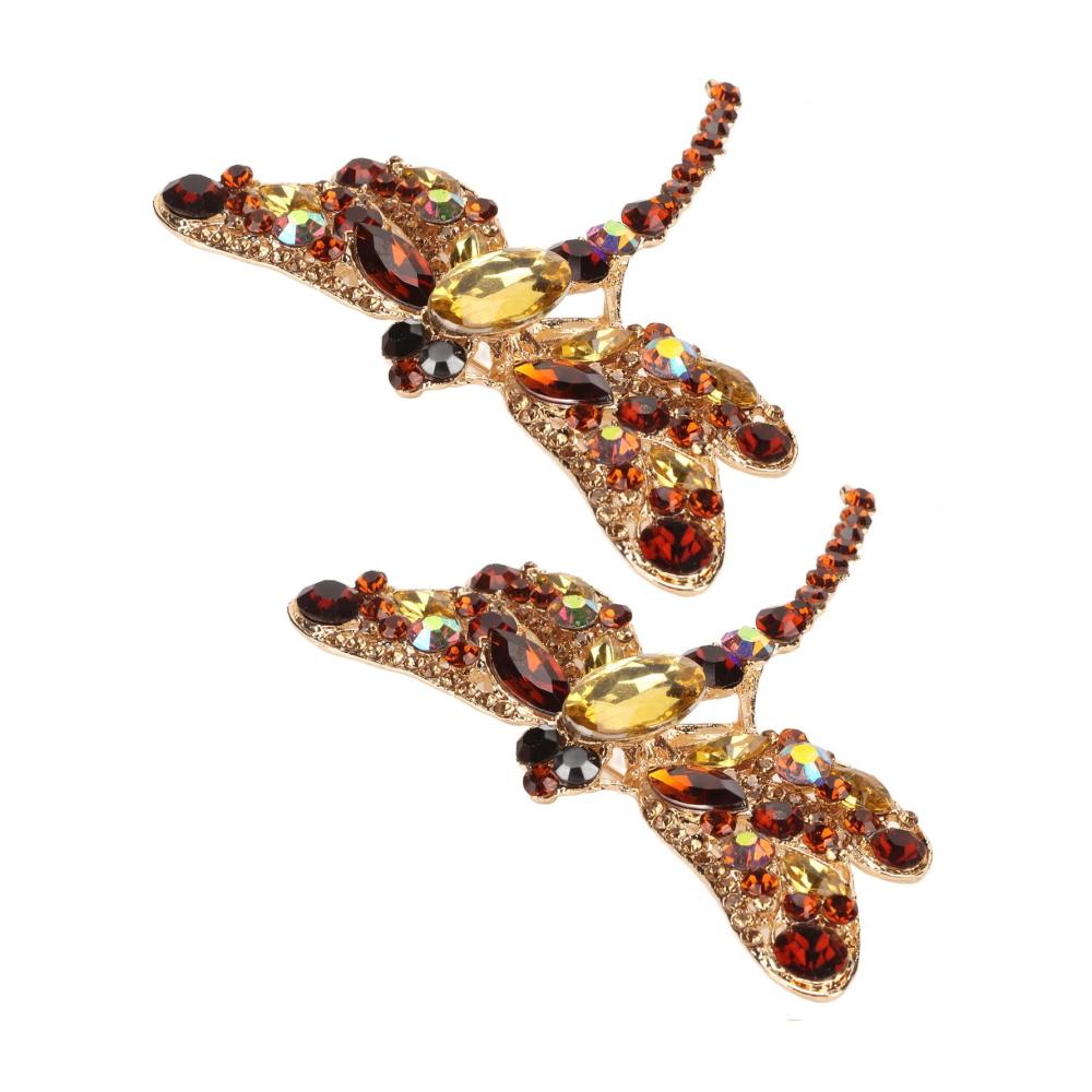 2er Pack Europäische Libellen Broschen Damen Vintage Tier Insekten Broschen Große Broschen Strass Kristall Anstecknadeln Schmuck für Frauen Mädchen