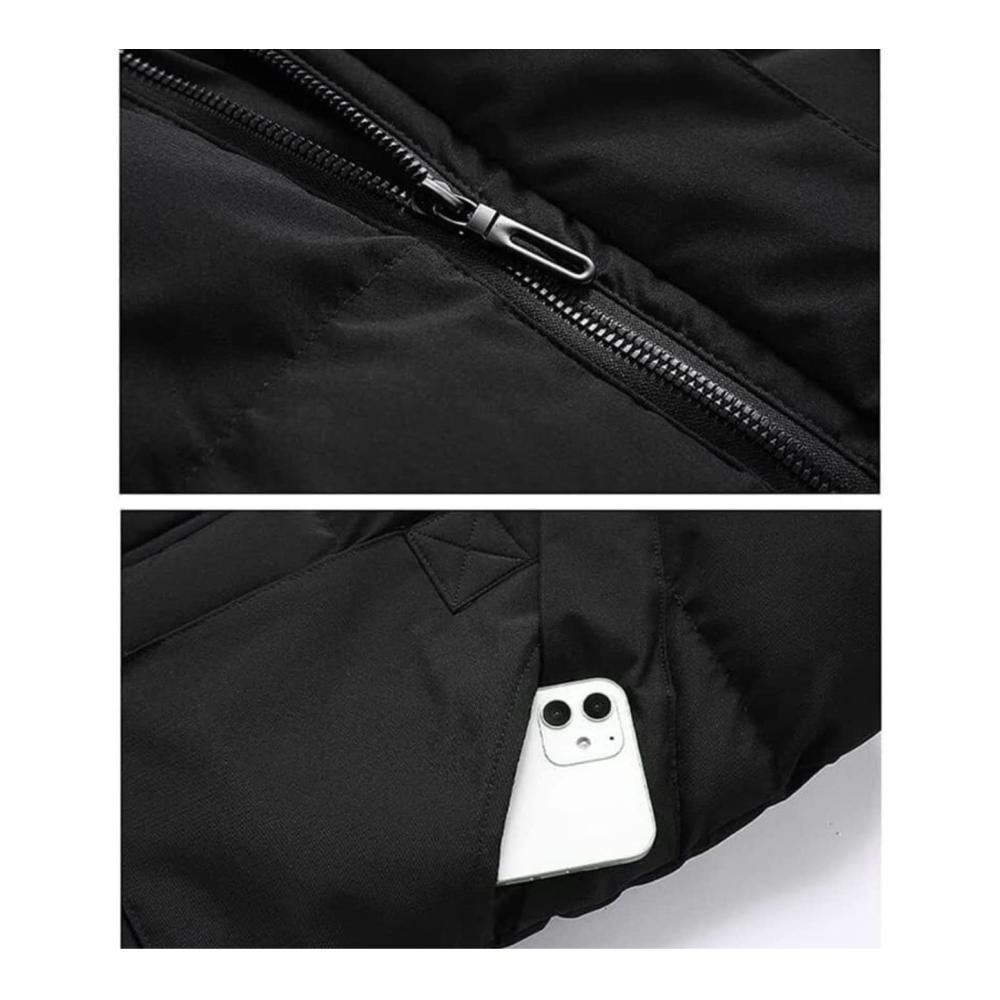 Herren Pufferweste Steppweste mit Kapuze ultraleicht warm wasserabweisend für Outdoor Wandern Skifahren Winter