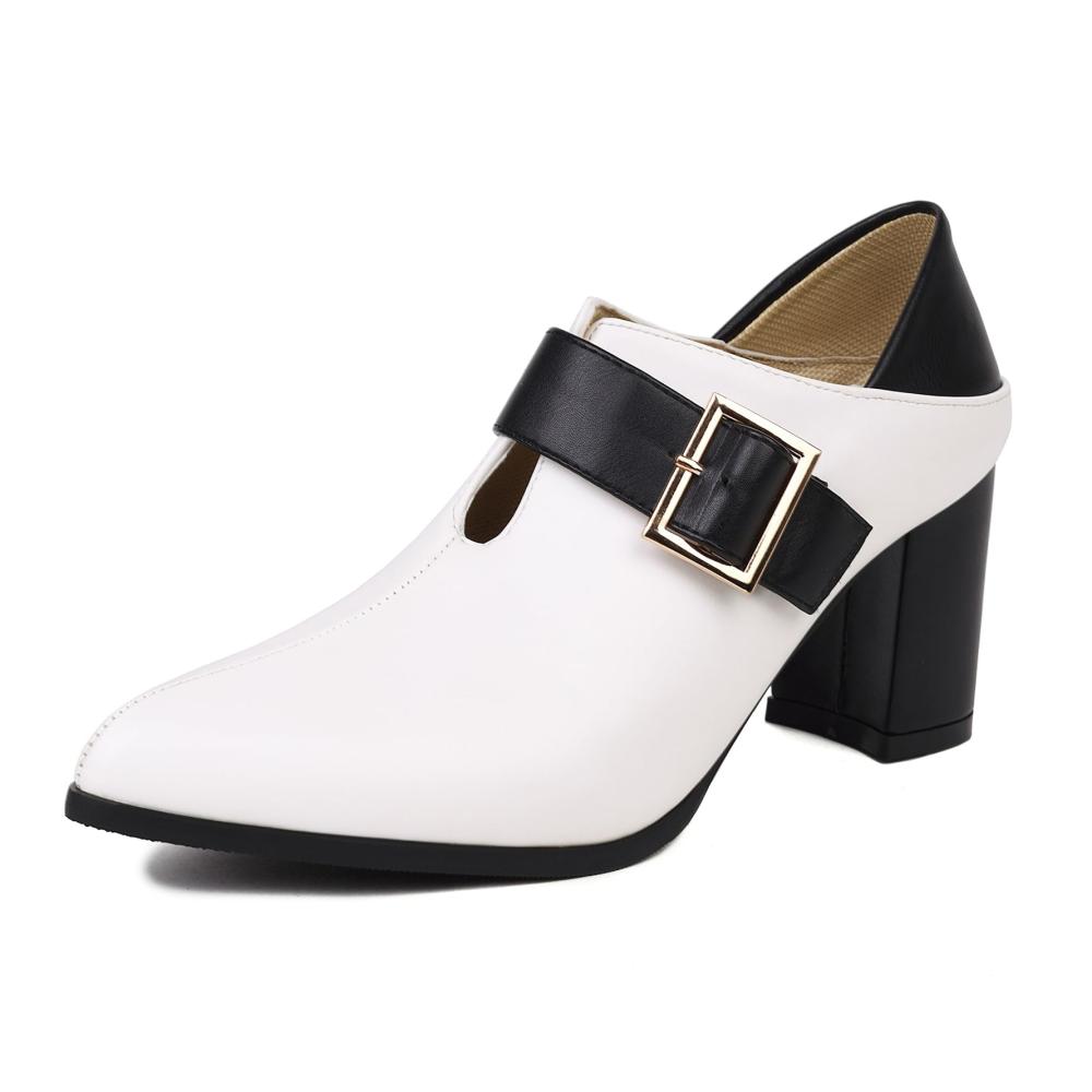 Damen Spitze Zehen Chunky Heel High Heel Schuhe Zwei Verwenden Loafer Einfache Zweifarbige Pumps Stilvoll Vielseitig Bequem - Jetzt Bestellen und Ihren Look Perfektionieren