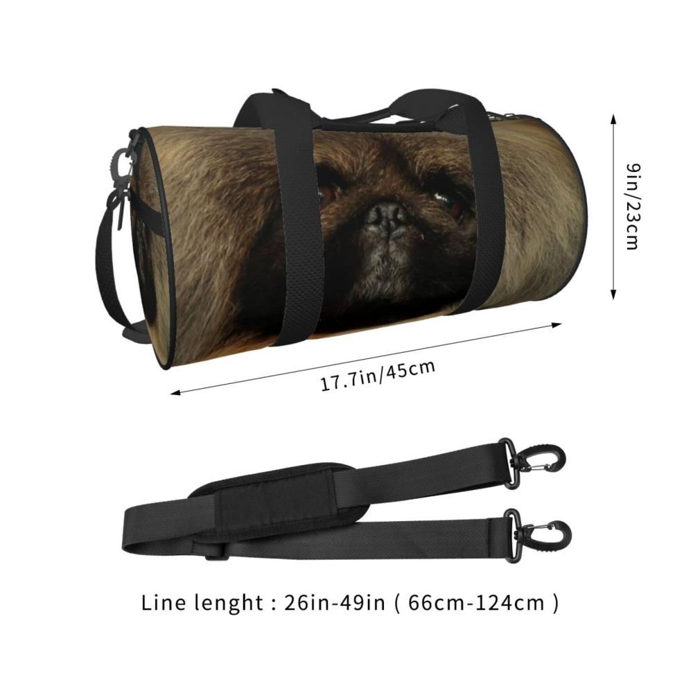 Elegante Reisetasche mit niedlichem Pekinese-Druck | Wasserdicht | Wochenendtasche & Handgepäck für Damen und Herren | Schwarz | Einheitsgröße | Ideal für stilvolles Reisen