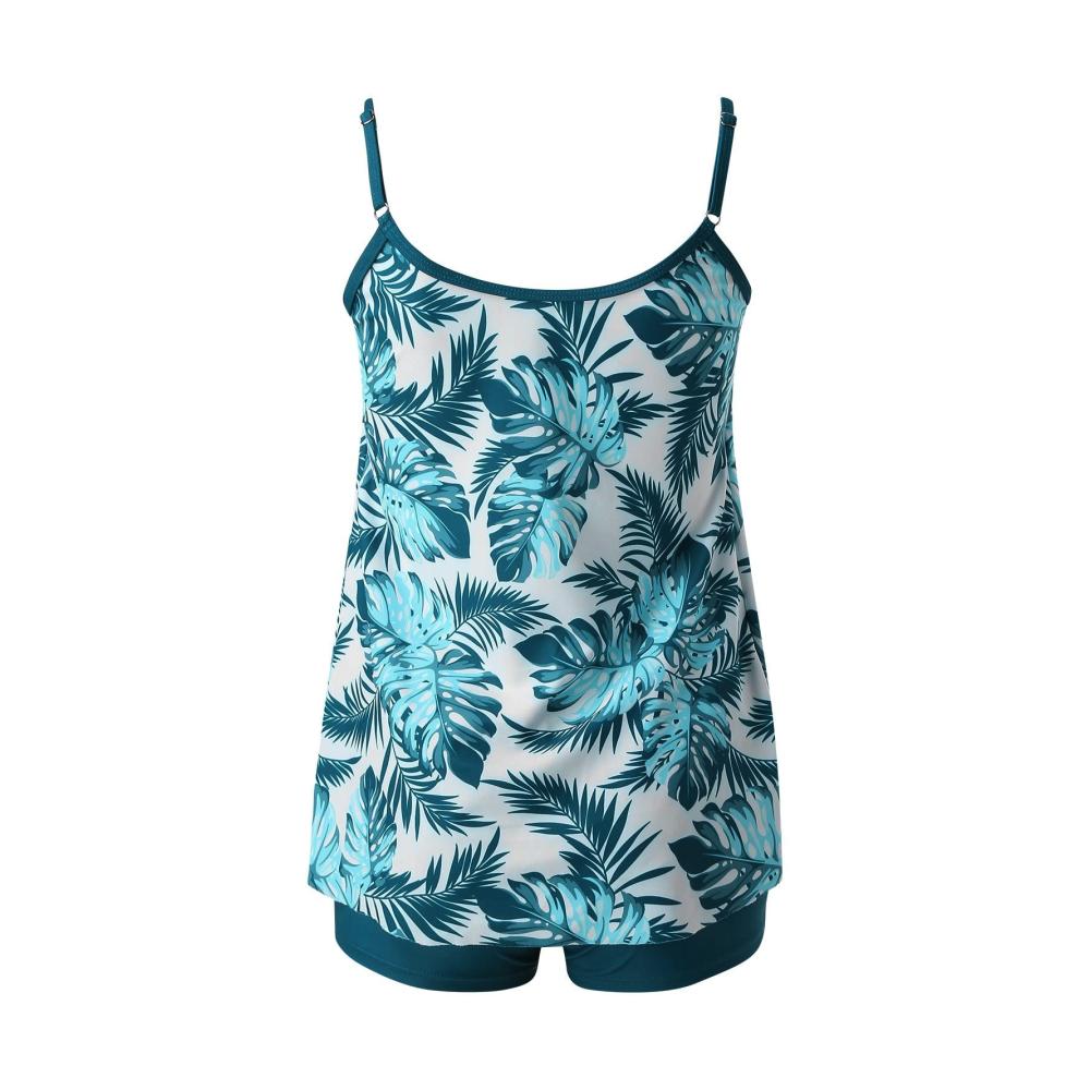 Stilvoller Wettkampf-Zweiteiler Vintage-Print Bogen-Detail Strapazierfähiger Rücken - Das ultimative Swimdress-Set für Damen! Entdecken Sie Ihre Siegerpose
