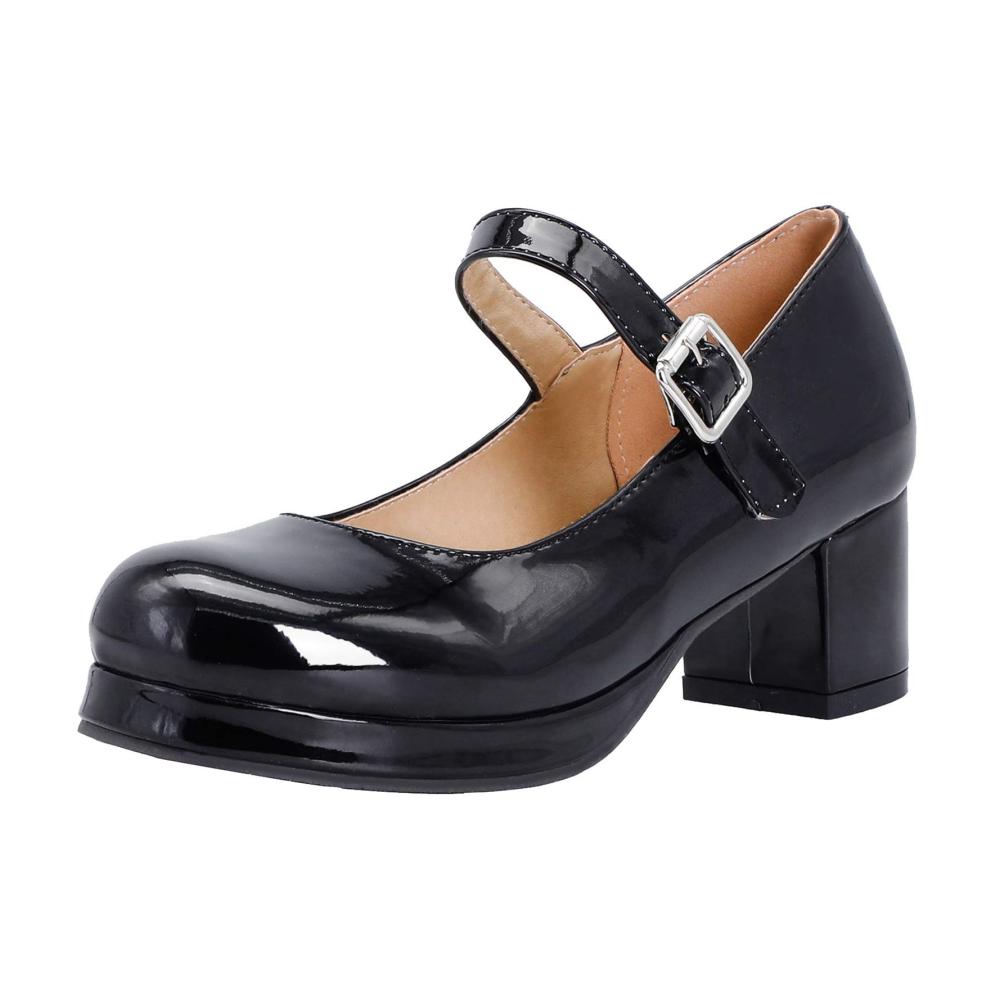 Entdecken Sie die Eleganz Damen Mary Jane Halbschuhe in 5 trendigen Farben mit verzierten Schnallen - Ein Must-Have für Stilbewusste