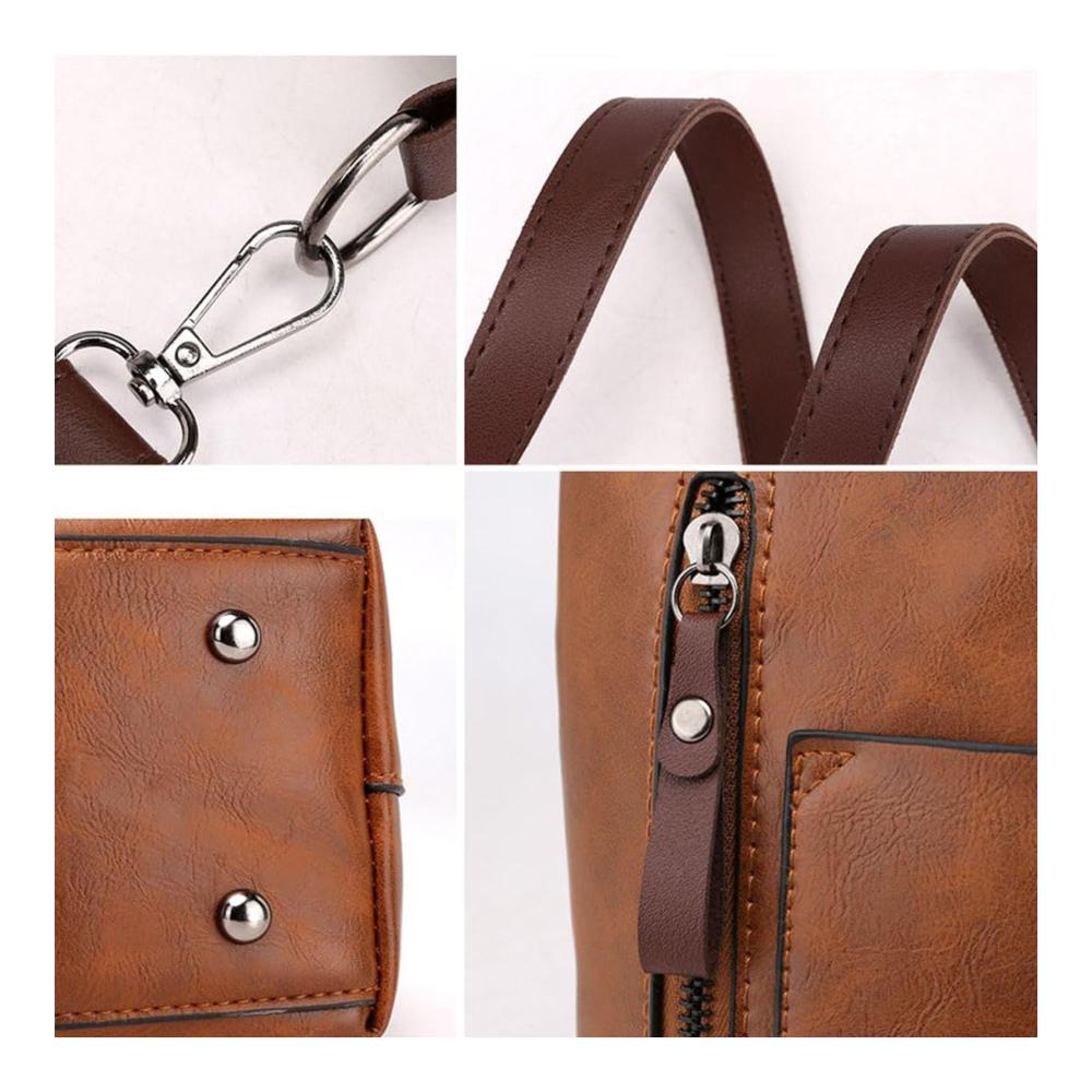 Entdecke den zeitlosen Stil Damen-Umhängetasche aus Vintage-Leder geräumig & praktisch. Perfekt organisiert mit mehreren Taschen. Dein Must-Have für stilvolle Damen