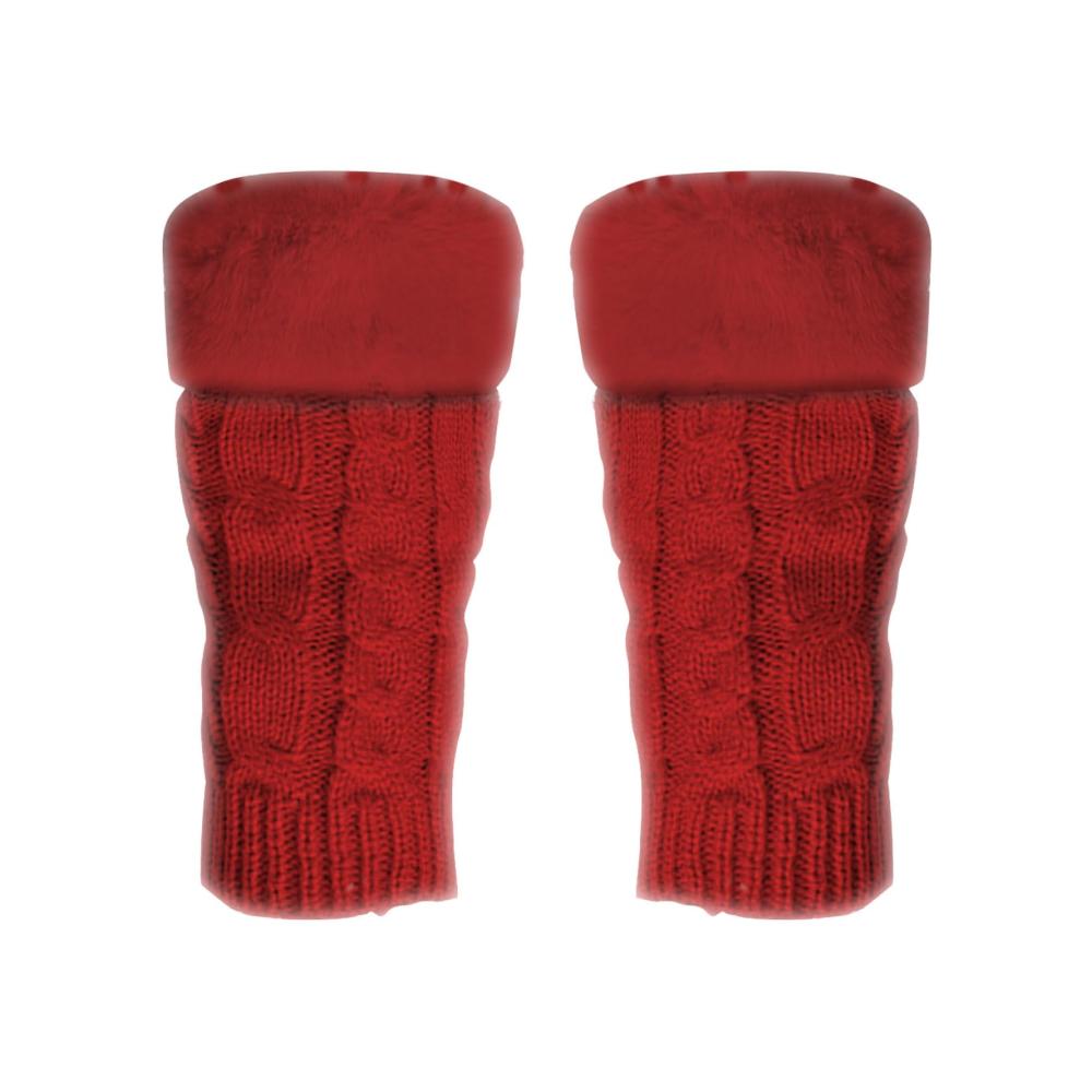 Ultimativer Stil und Schutz Damen gestrickte Armstulpen & Halbfinger Seidenhandschuhe mit Fleece-Futter für Winter - Modische Funktionalität für Outdoor und Büro