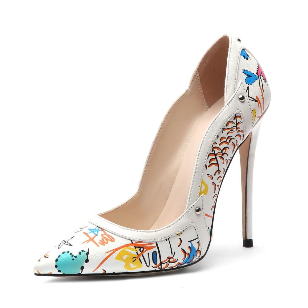 Damen-Pumps hochspitz Absatzspitzen-Slipper geeignet für Alltagsmode Bankette Brautjungfer-Hochzeiten gemustert