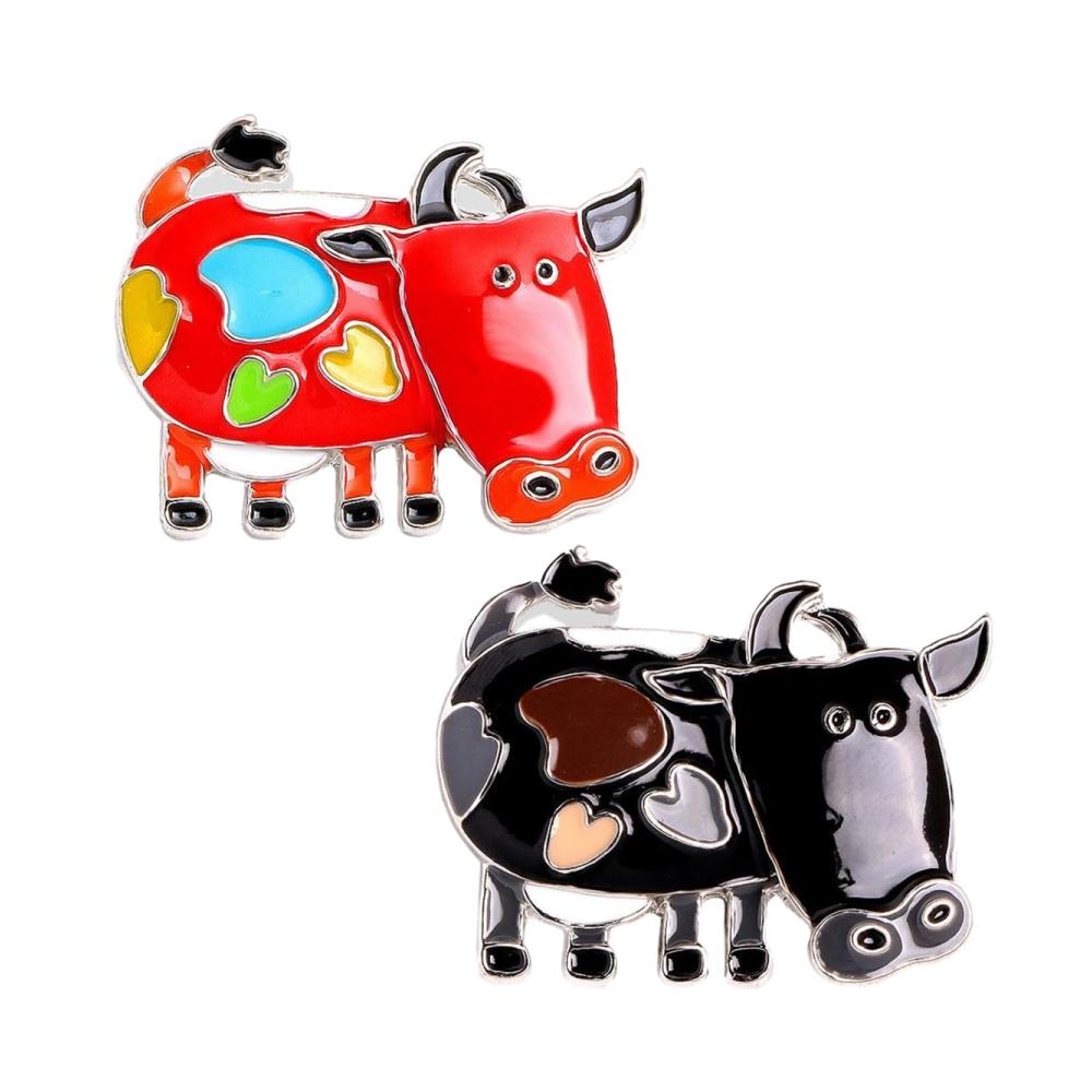 Einzigartige 2-teilige Set Niedliche Cartoon Broschen & Anstecknadeln für Damenjacken und Tücher - Hochwertige Emaille Pins in Hund- und Bogenmotiven
