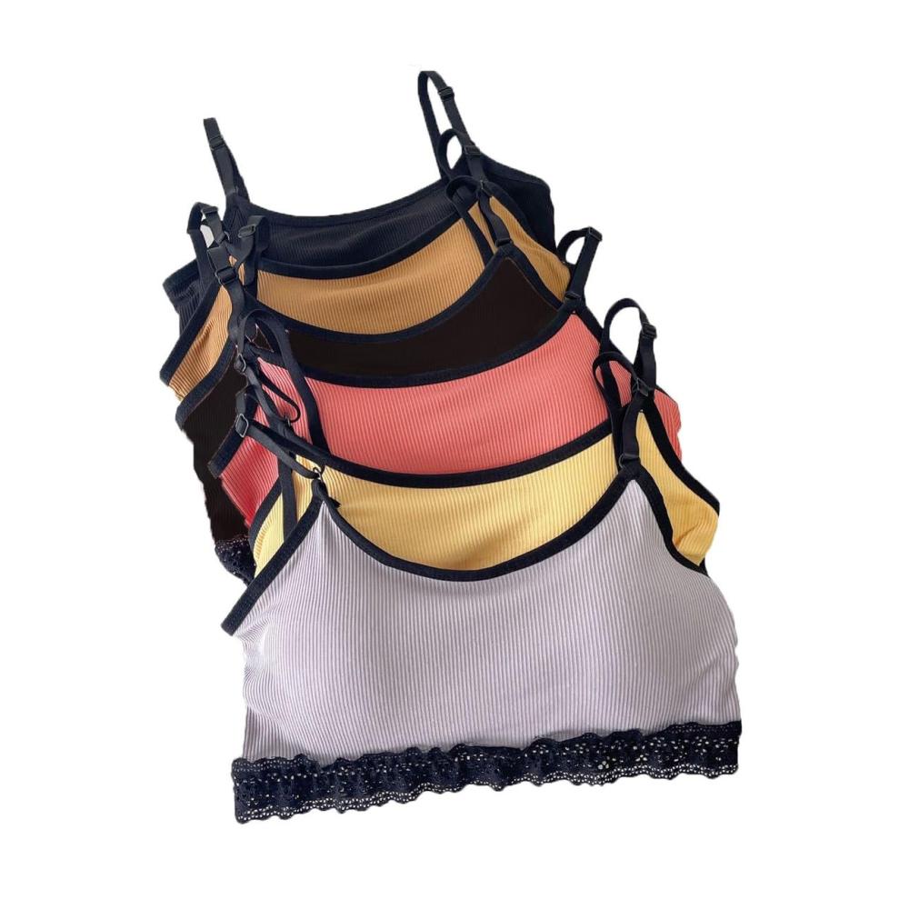 Komfortable Mastektomie BHs 6er-Pack BHs für kleine Brust mit abnehmbaren Brustpolstern. Perfektes Geschenk für junge Mädchen. Drahtlose Bralettes für maximalen Komfort