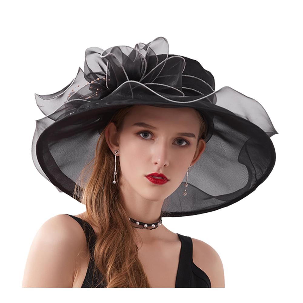 Eleganter Kirchenhut mit verstellbarem Organza-Fascinator für Damen Perfekt für Braut Hochzeiten Teepartys und formelle Anlässe