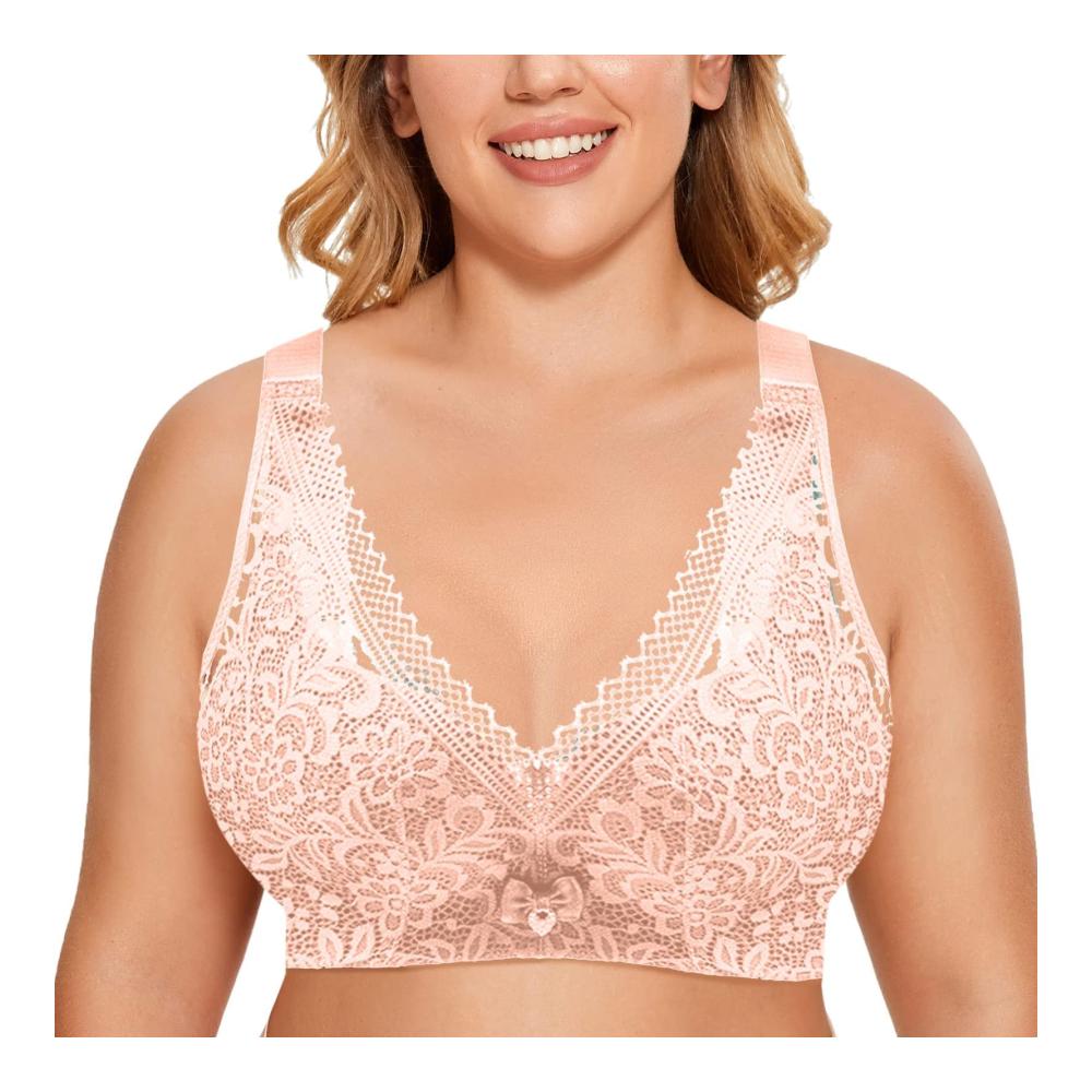 Entdecken Sie zeitlose Eleganz Klassische BHs für Damen in Übergröße - Bequemer Bügel-BH mit Spitzen-Blumen-Detail - Vollständige Abdeckung ungefüttert perfekt für den Alltag