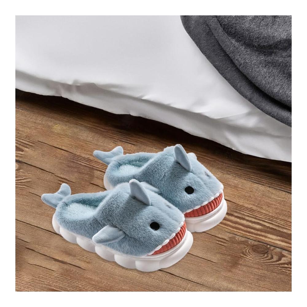 Entdecke den ultimativen Komfort Plüschige Hausschuhe für Damen und Herren | Rutschfeste Home Slippers mit tierischem Charme | Warme bequeme Schlappen für den Winter (Hellblau Größe 36/37 EU