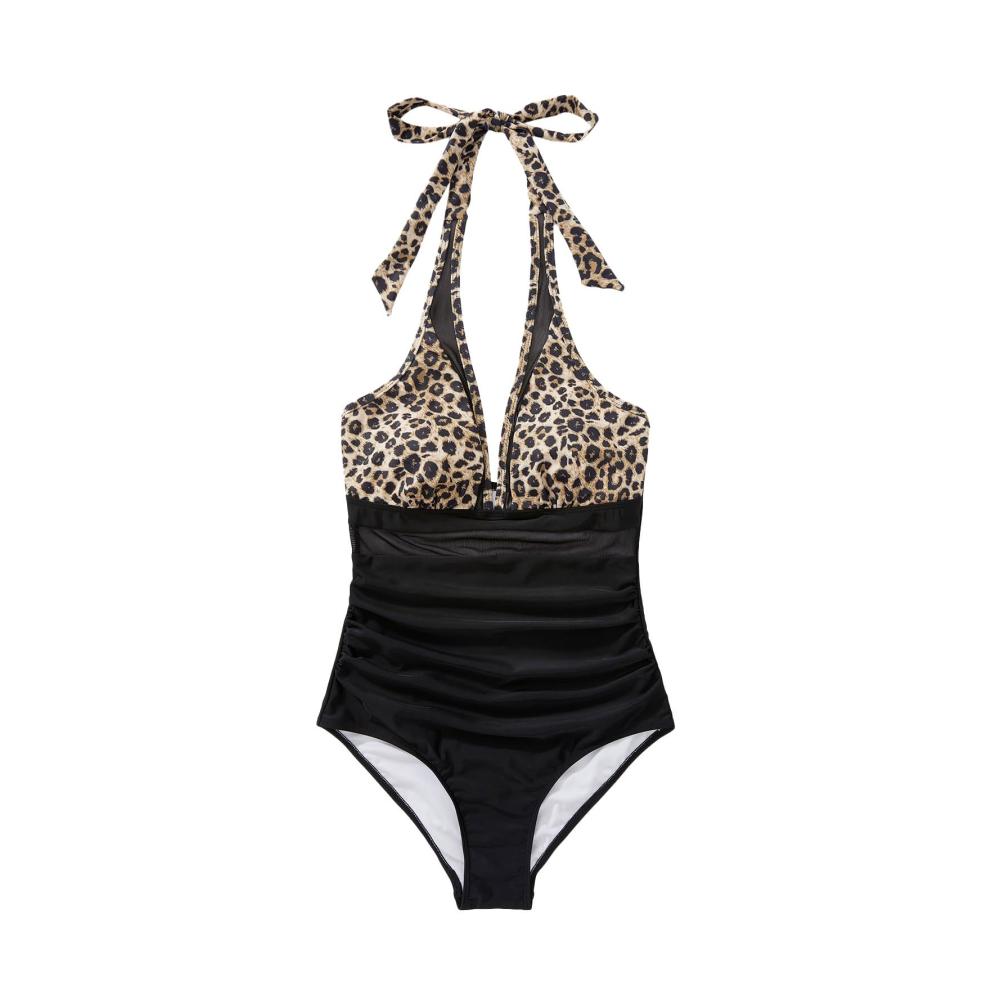 Elegantes Damen-Monokini mit figurformender Mesh-Hohlnaht und Push-Up-Funktion für große Größen
