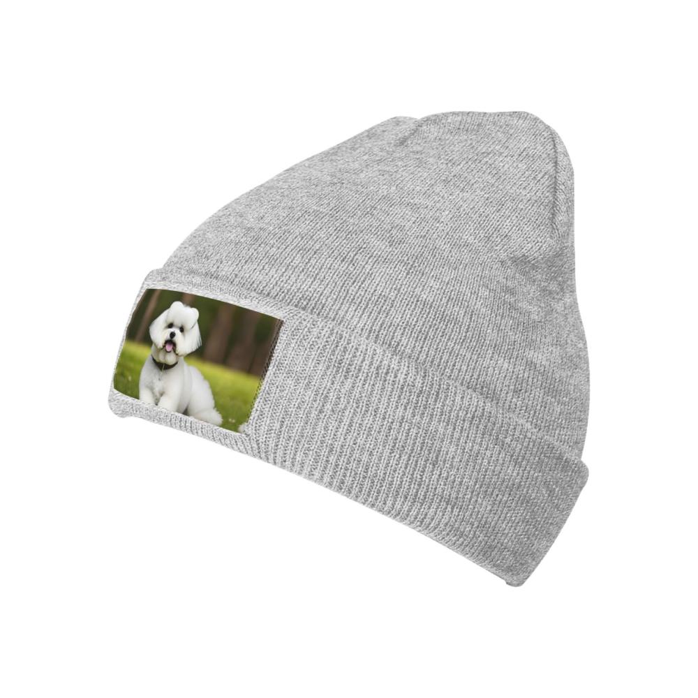 Behagliche Strickmütze mit entzückendem Bichon-Frisé-Design | Wintermütze für Damen & Herren | Warme Skimütze mit weicher Textur | Stilvoll durch die kalten Tage
