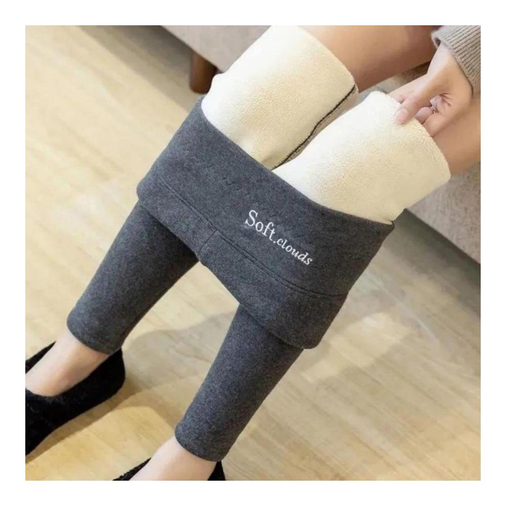 Stilvolle Damen Herbst/Winter Plus Size Hose Hoch taillierte Motorradunterwäsche-kompatible Unterteile in Dark Gray XXXL. Verdickt für Wärme und Komfort