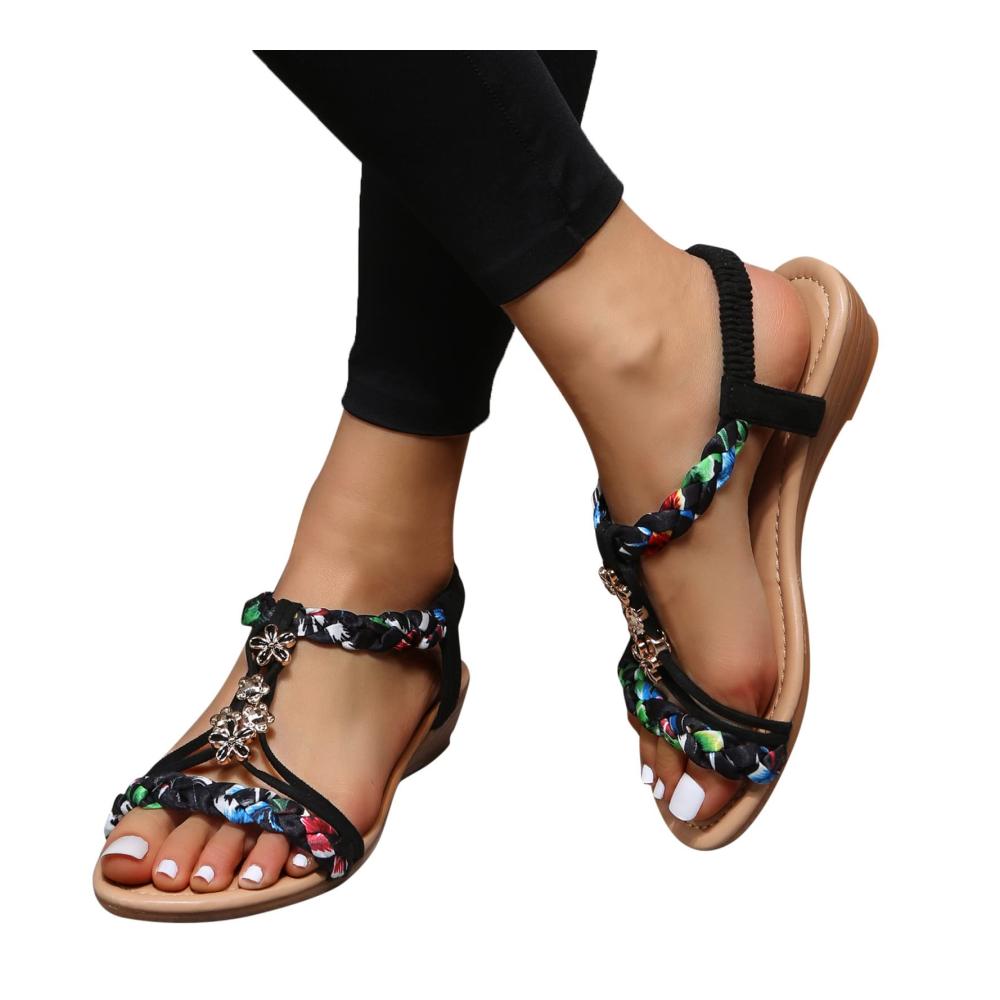 Trendige Damen Zehentrenner Sommer Sandalen für den Boho-Look! Leichte Flachsohle atmungsaktiv und stilvoll – perfekt für Strand und Freizeit. Jetzt sichern und den Sommer genießen