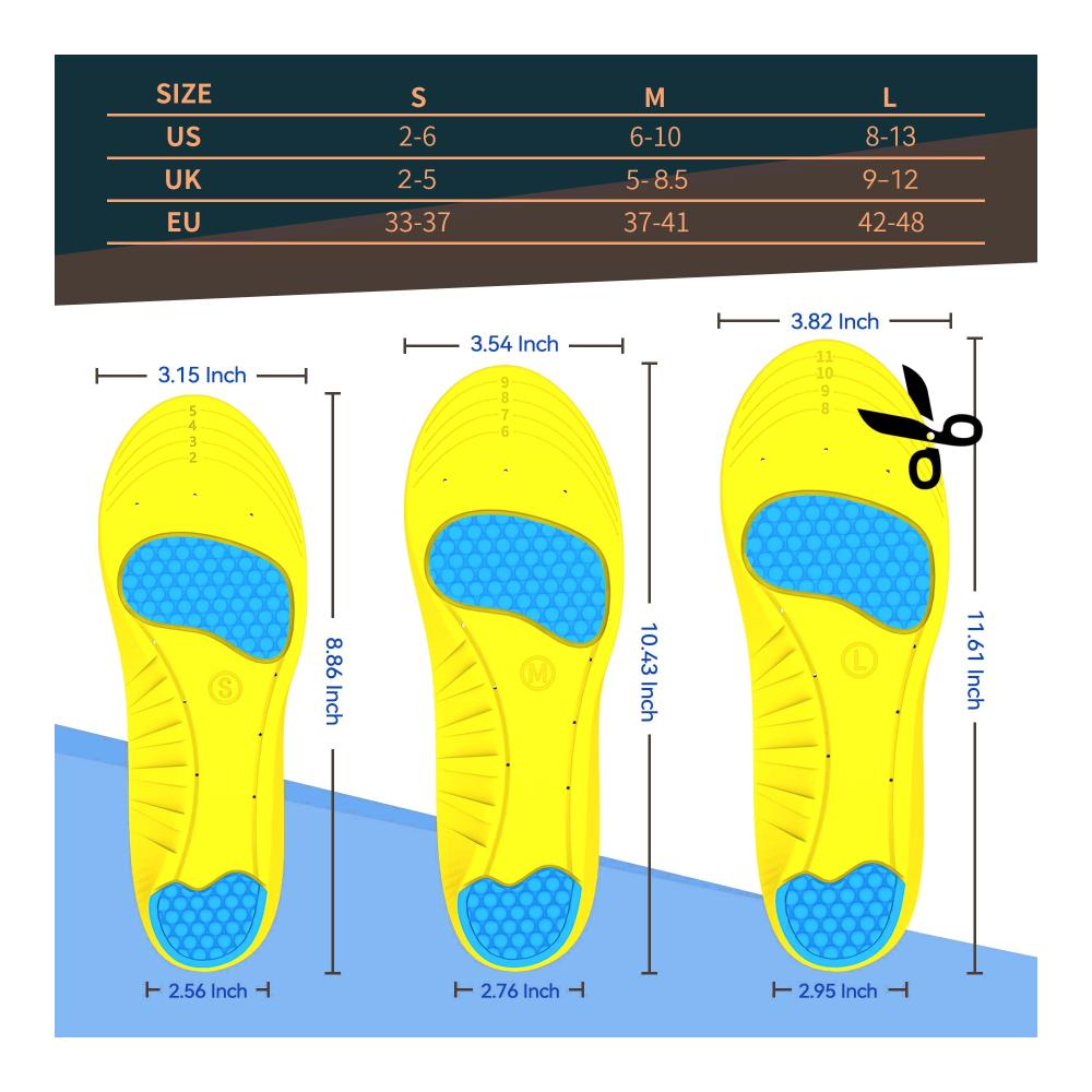Ultimativer Komfort für Ihre Füße Orthopädische DynWalker Einlagen mit Memory-Foam-Polsterung für Fersensporn und Fußschmerzlinderung ideal für hohe Fußgewölbe und ganztägiges Stehen
