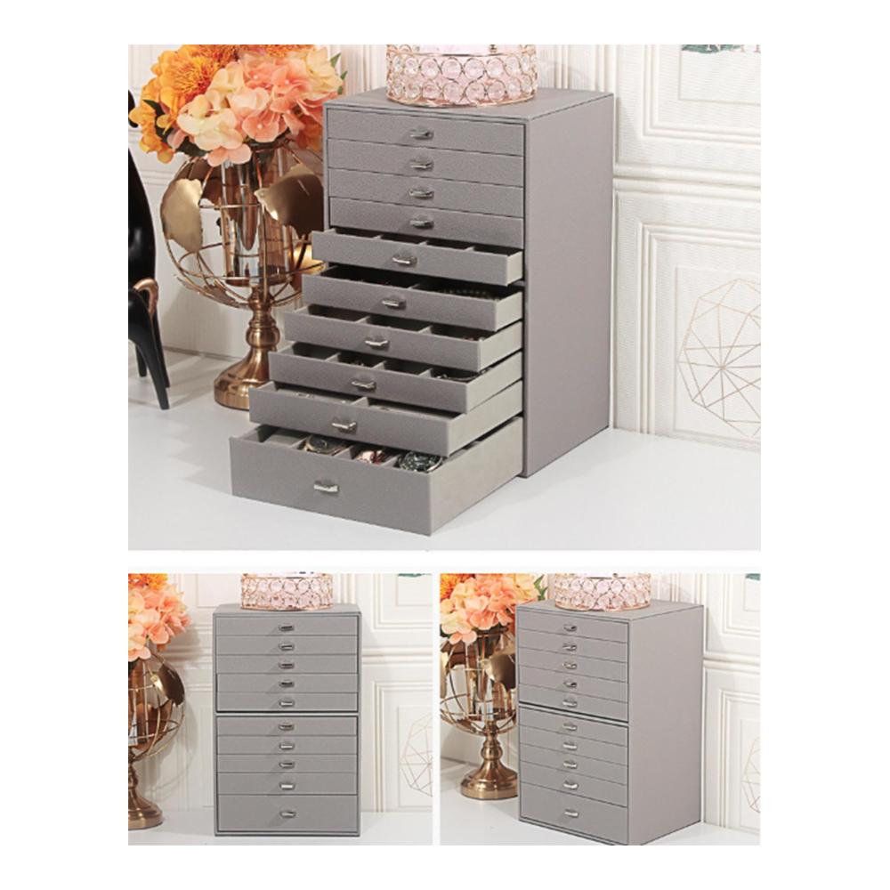 Bewahren Sie Ihren Schmuck stilvoll auf Luxuriöses 10-lagiges PU-Leder-Schmuckkästchen für Halsketten Ohrringe Armbänder und Ringe. Perfektes Geschenk für Frauen und Mädchen