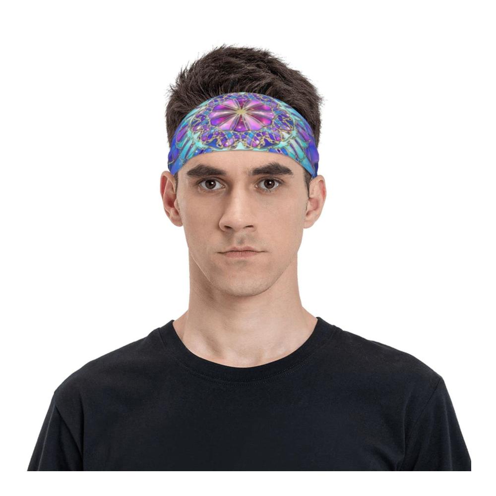 Rutschfeste Sport-Stirnbänder für Damen und Herren | Atmungsaktive Yoga-Haarbänder zum Laufen Radfahren & Spa | Mandala-Design | Hochwertige Schweißbänder für intensives Training