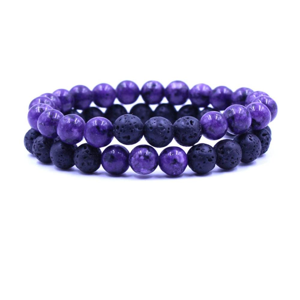 Armband Doppellagiges Perlenarmband mit Perlen aus Achat und Lavastein schlichter eleganter Stil Yoga Schmuck Paar-Armband Geschenk für Geburtstagsparty