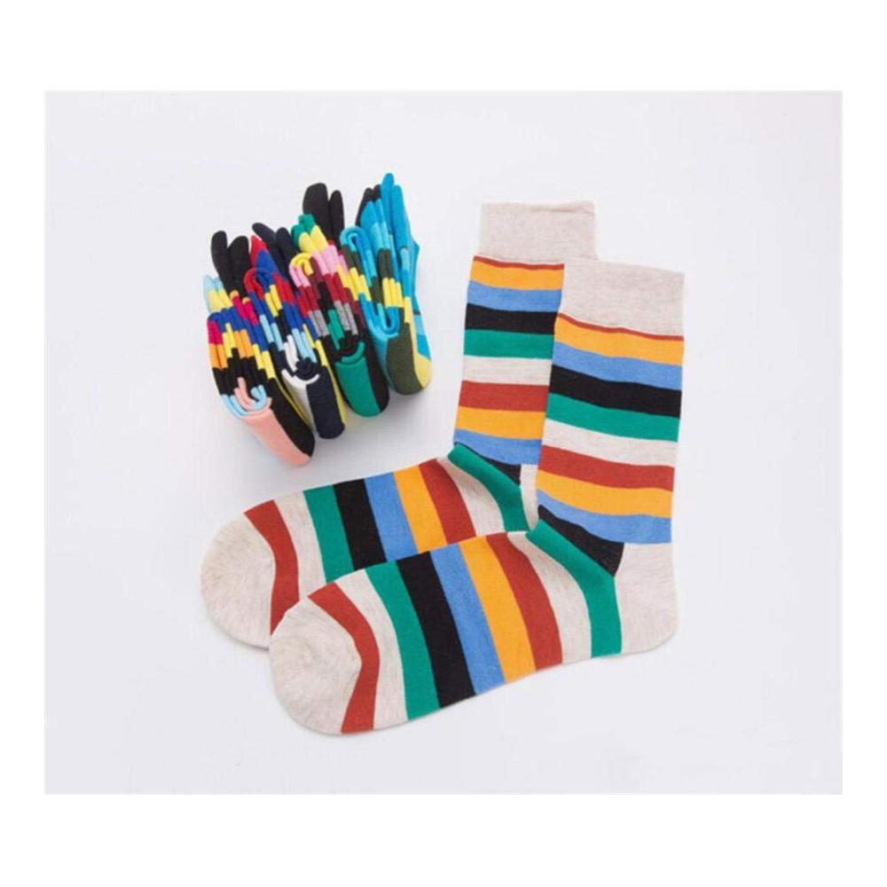 Stylische Wintersocken für Herren 5 Paar Baumwollsocken weich warm atmungsaktiv & bunt gestreift - Perfekt für kalte Tage