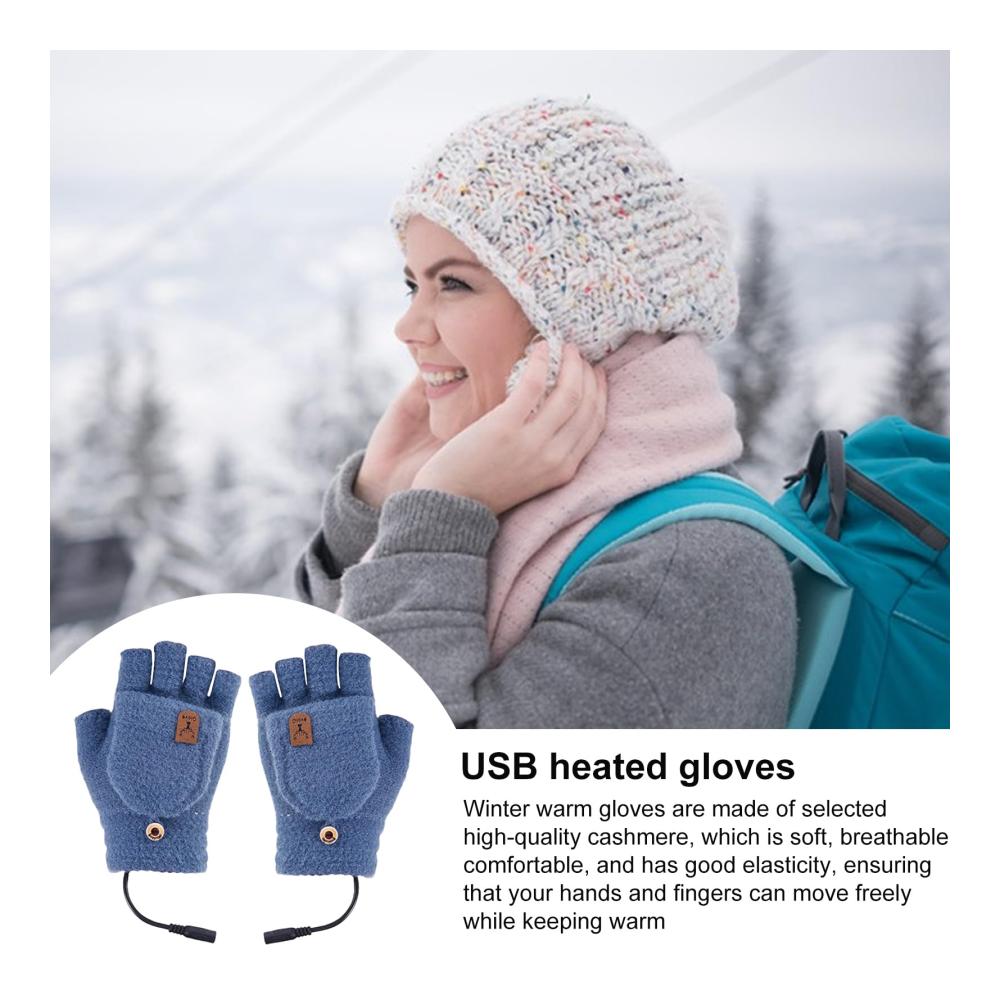 Beheizte Halbfinger-Laptophandschuhe / -fäustlinge aus Kaschmir für den Winter atmungsaktive Laptop-Fäustlinge mit halben Fingern & volle Winterhandschuhe
