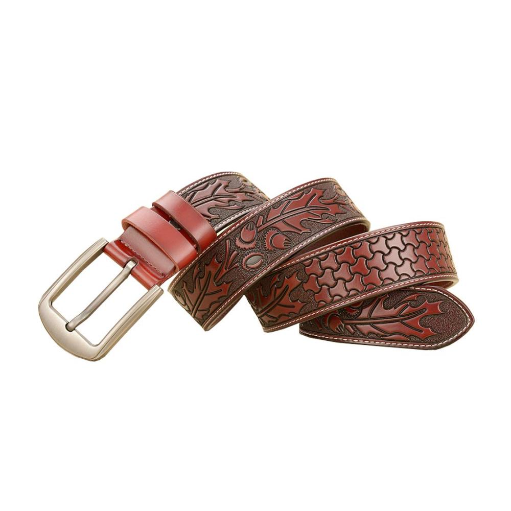 Authentischer Westernstil Herren-Jeansgürtel mit Skalenprint in Kaffeefarben und Schwarz Länge 115 cm - Ein Must-have für stilbewusste Männer