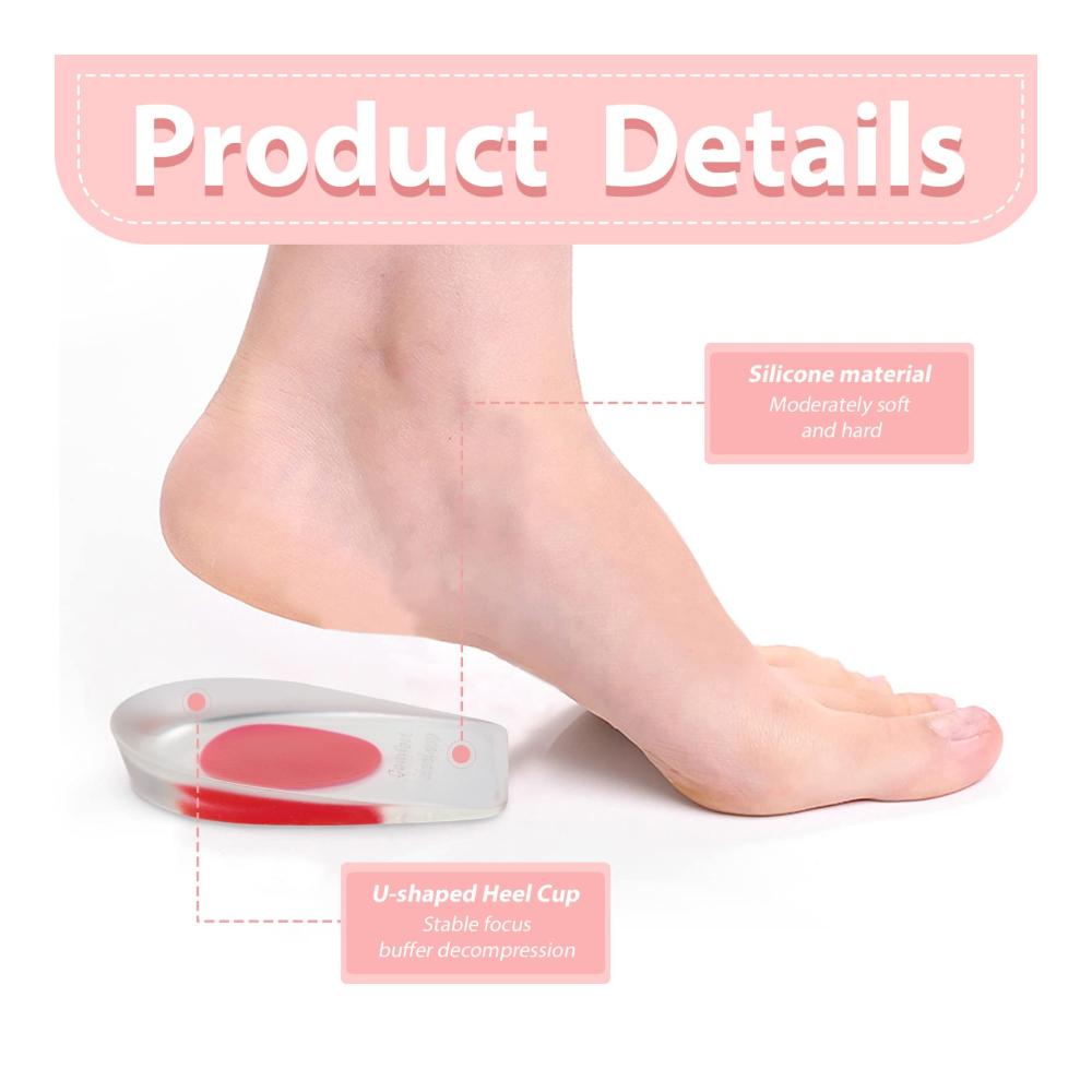 Orthopädische Gel-Silikon-Fersenpolster Ultimativer Komfort für schmerzende Fersen Knochensporn & Achillessehne. Schockabsorption & Unterstützung für jeden Schritt! (Rot 2 Stück