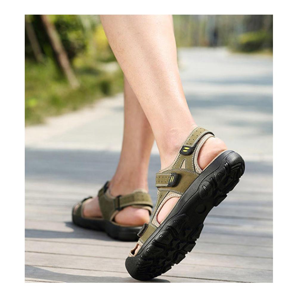 Entdecke die ultimativen Sport- & Outdoorsandalen für Abenteuer pur! Leder Trekkingsandalen für Herren Geschlossene Zehe atmungsaktiv perfekt für Sommer Strand und Wandern